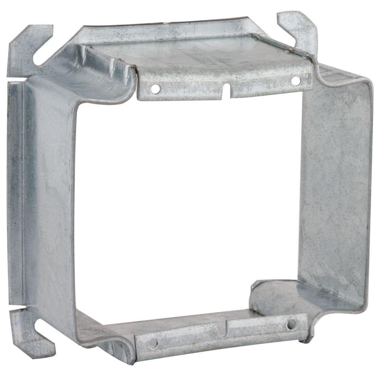 796 - 4 in. Square Cover, 2-Device, 2 in. Raised, Welded