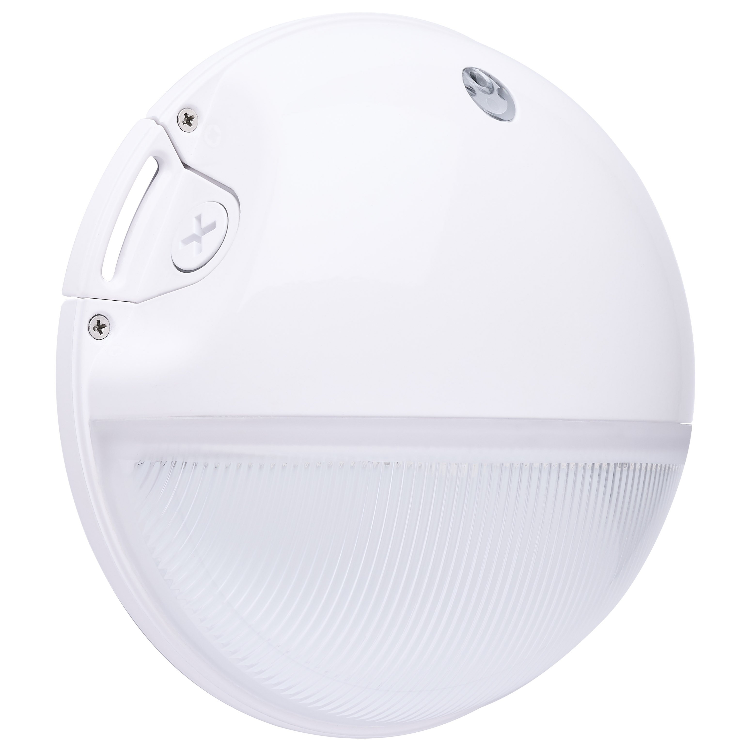 65-752 - LED Small Round Wall Pack, 20W, CCT Selectable, Bypassable Photocell, 120-277 Volt, White Finish