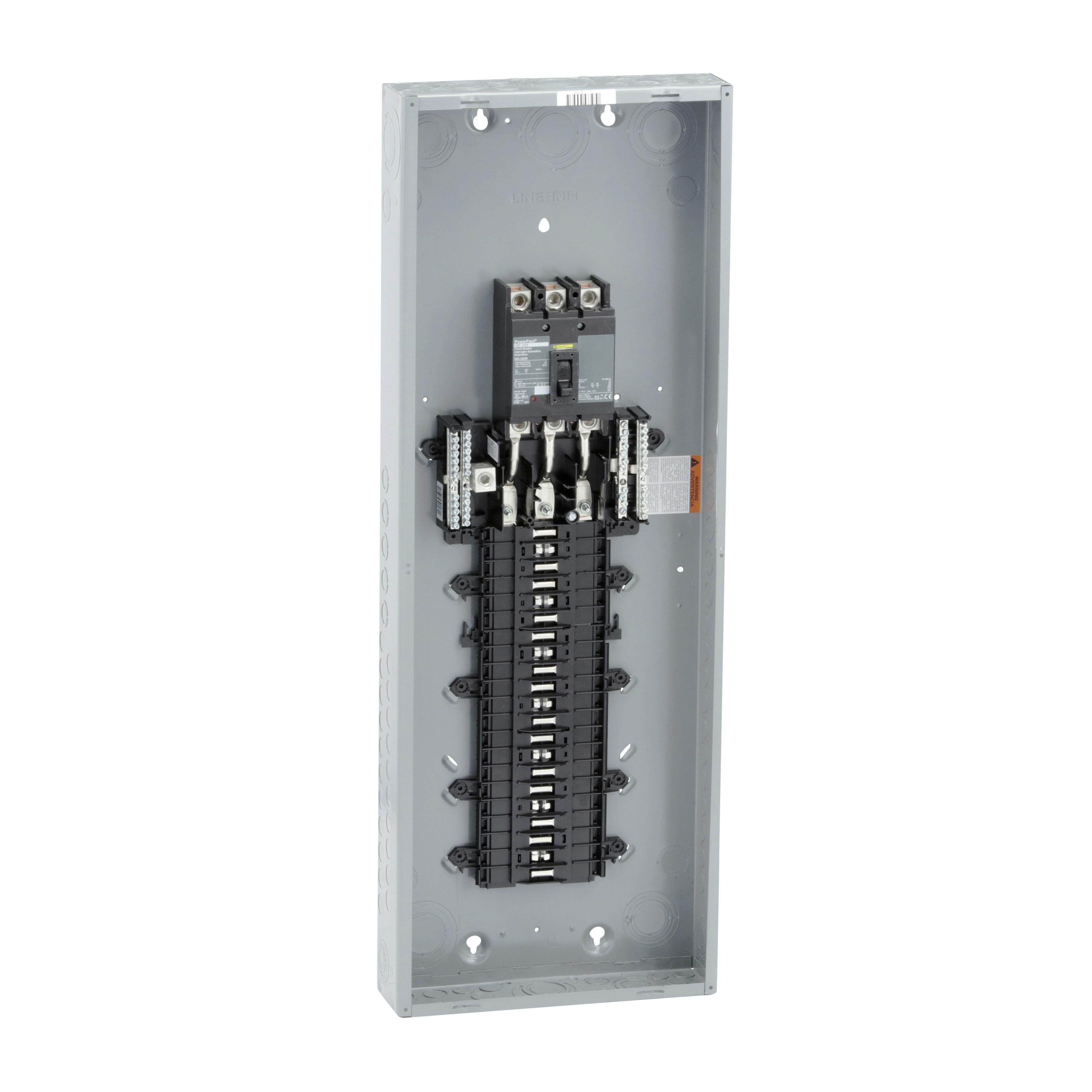 Picture of QO342MQ225 - Load center, QO, 3 phase, 42 spaces, 42 circuits, 225A convertible main breaker, NEMA1, QDL