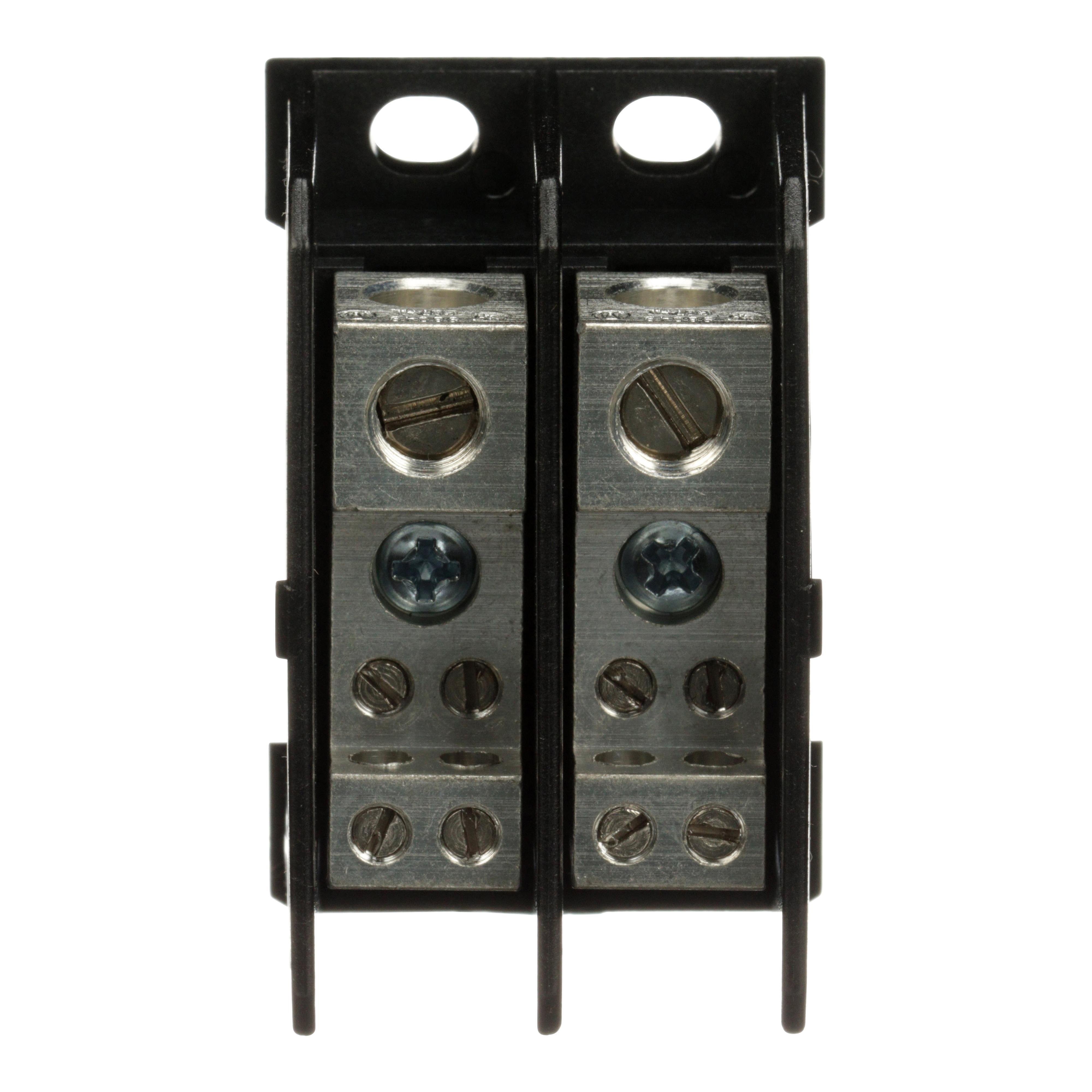 9080LBA261104 - Power distribution block, Linergy, 2 pole, 1 line, 4 load, 115A CU, 90A AL, 600 V