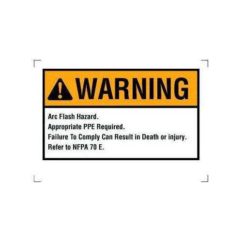 44-892 - Warning Label, NEC Arc Flash, 3-1/2" x 5", Adhesive