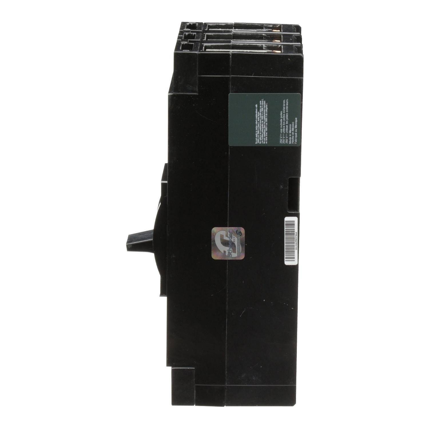 Picture of LAL36350MB - Circuit breaker, LA, 350A, 3 pole, 600VAC, 22kA, 250VDC, 10kA, lugs, thermal magnetic, short handle