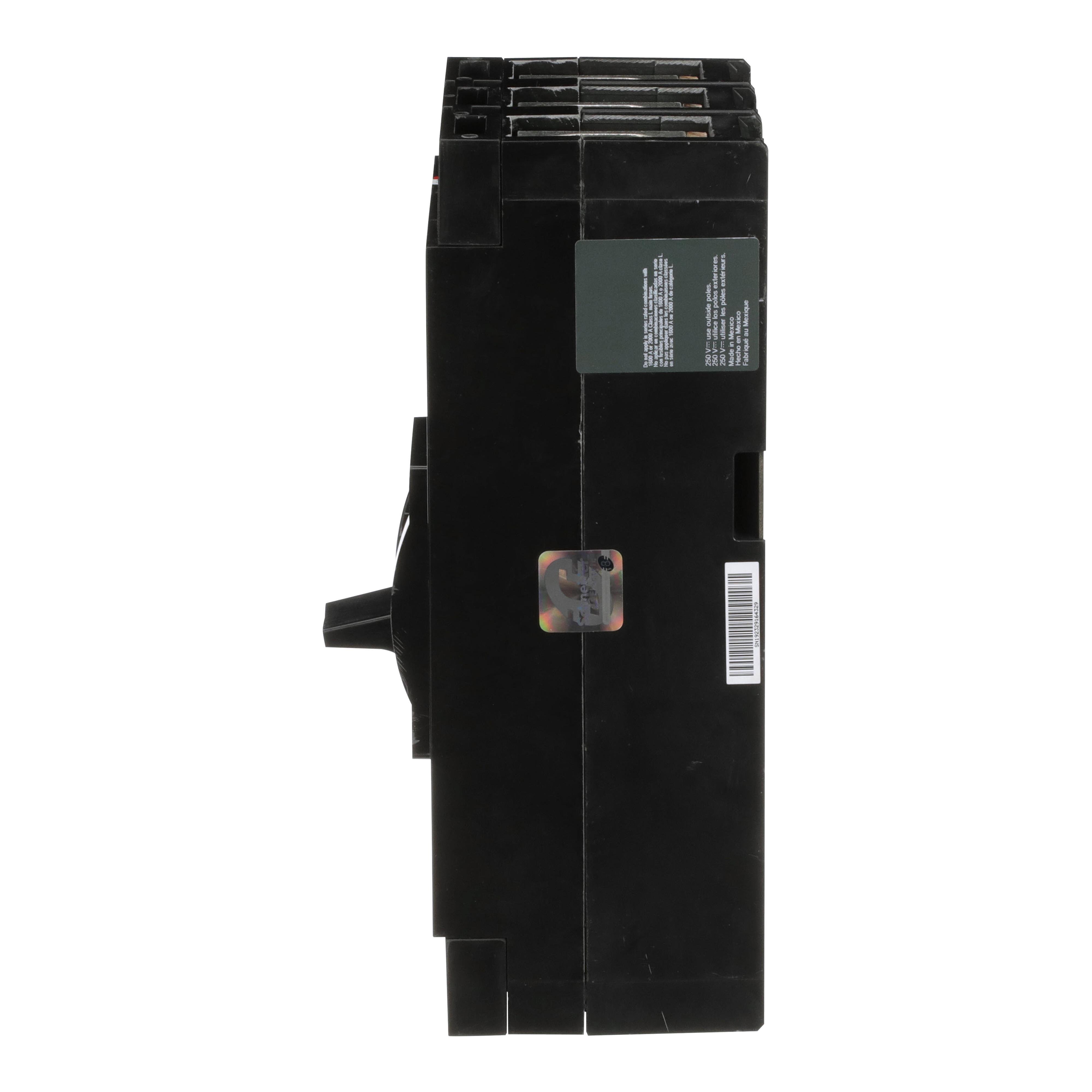 Picture of LAL36250 - Circuit breaker, LA, 250A, 3 pole, 600VAC, 22kA, 250VDC, 10kA, lugs, thermal magnetic