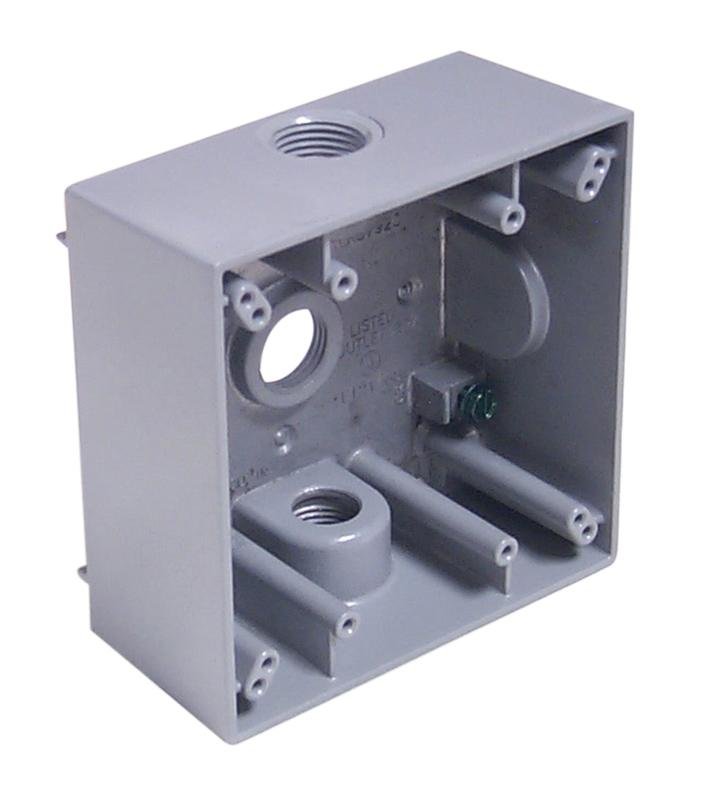 WB2375 - 3/4" 3 Hole Double Gang Weatherproof Box