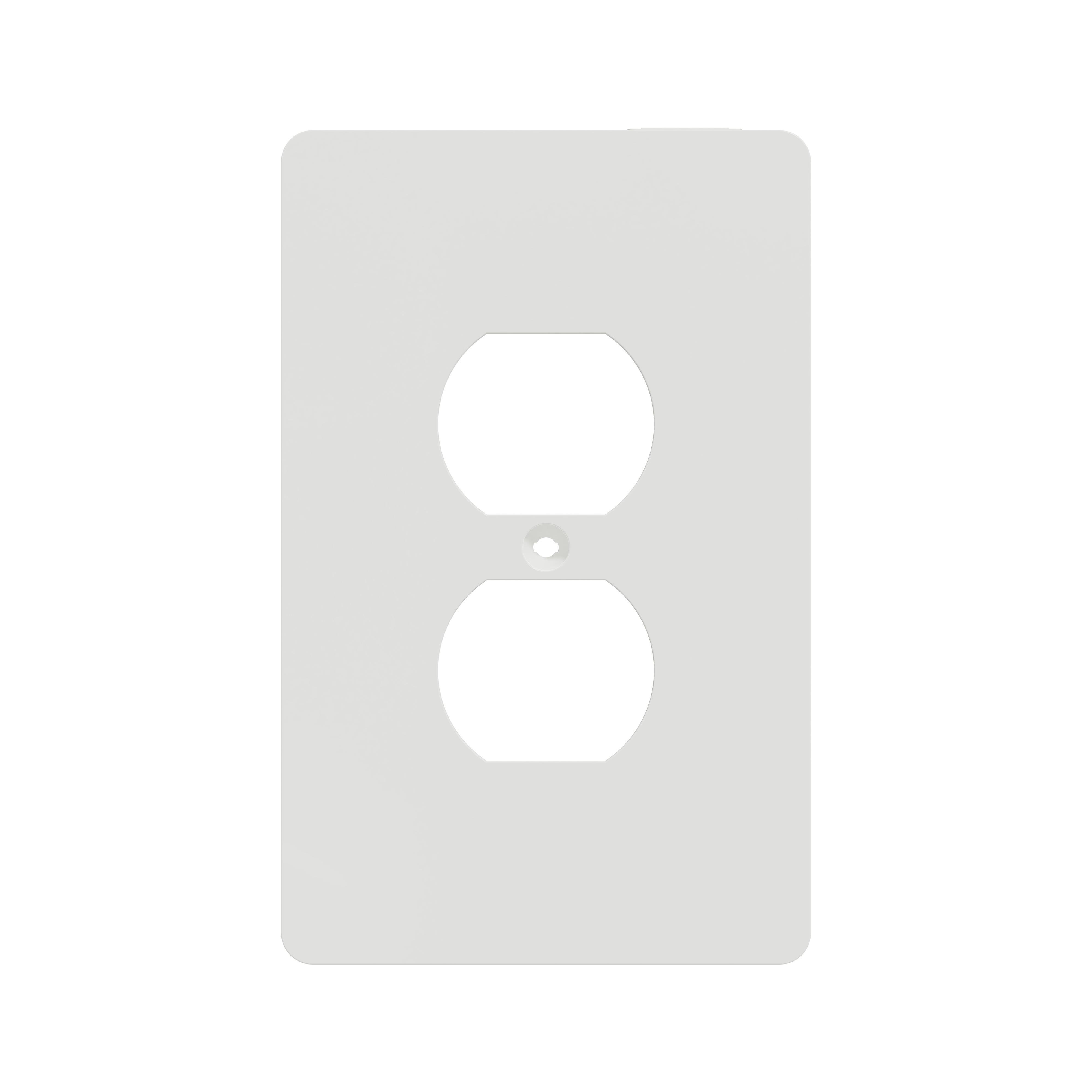 SQWS422011WH - Cover frame, X Series, for duplex socket-outlet, 1 gang, screw fixed, mid sized plus, white, matte finish