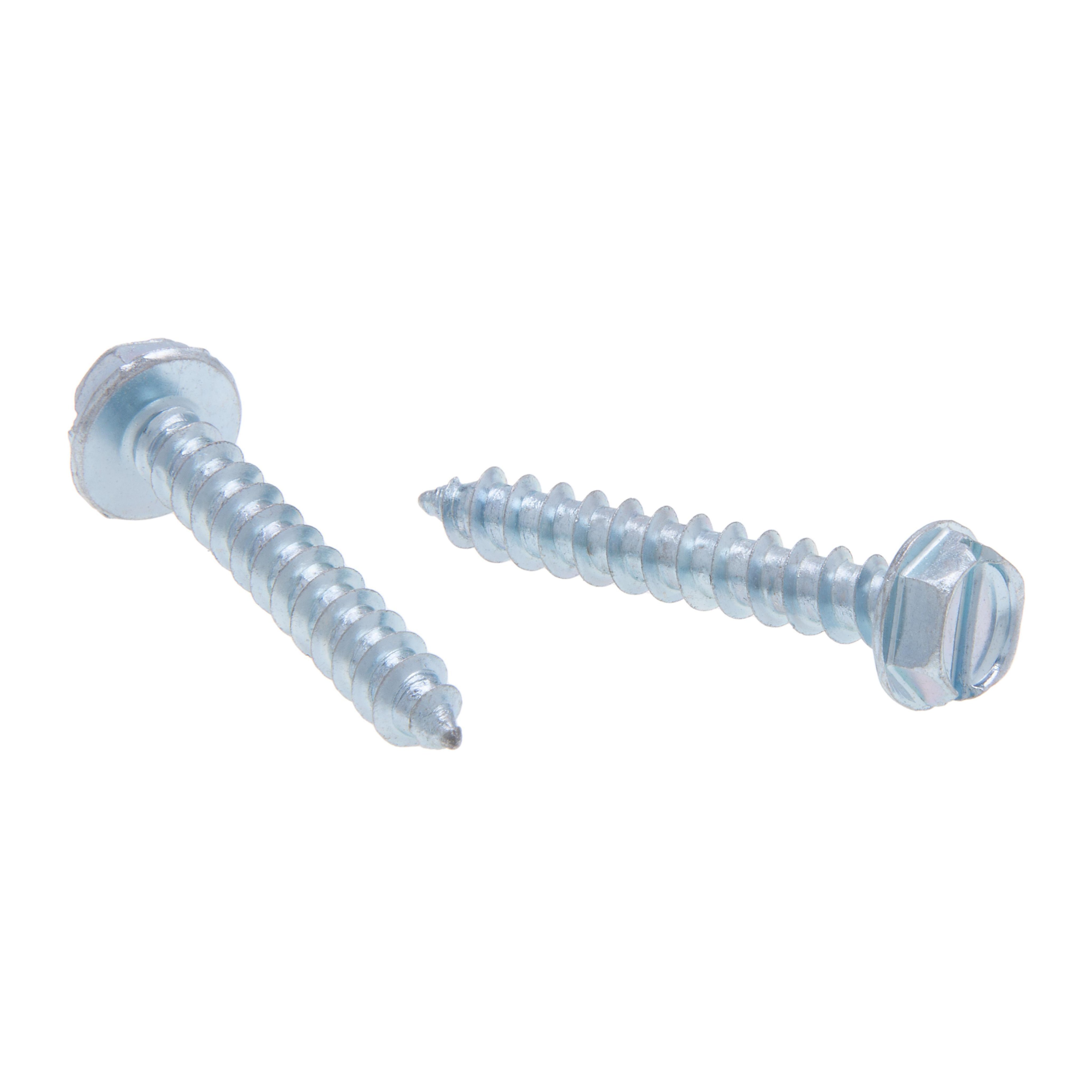 Picture of JDS185 - 10 x 2 in. 5/16 Indented Hex Head Slotted Sharp Point Tapping Screws - Steel Zinc - 100qty
