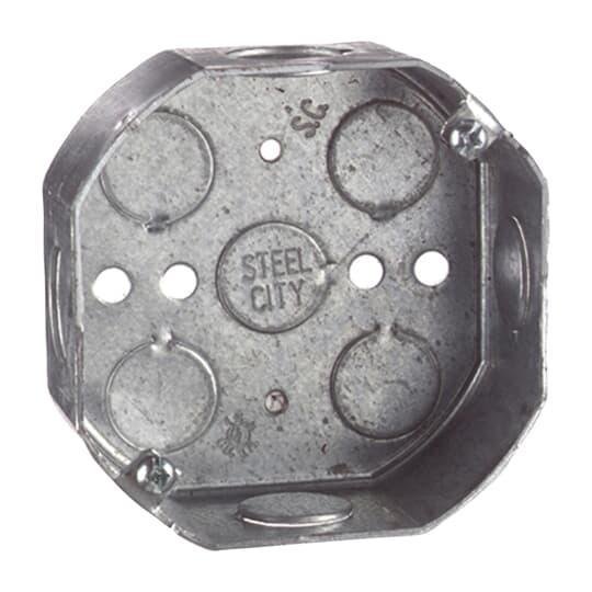 54151 1/2 & 3/4 - 4" 1/2" & 3/4" Knockout Octagonal Box