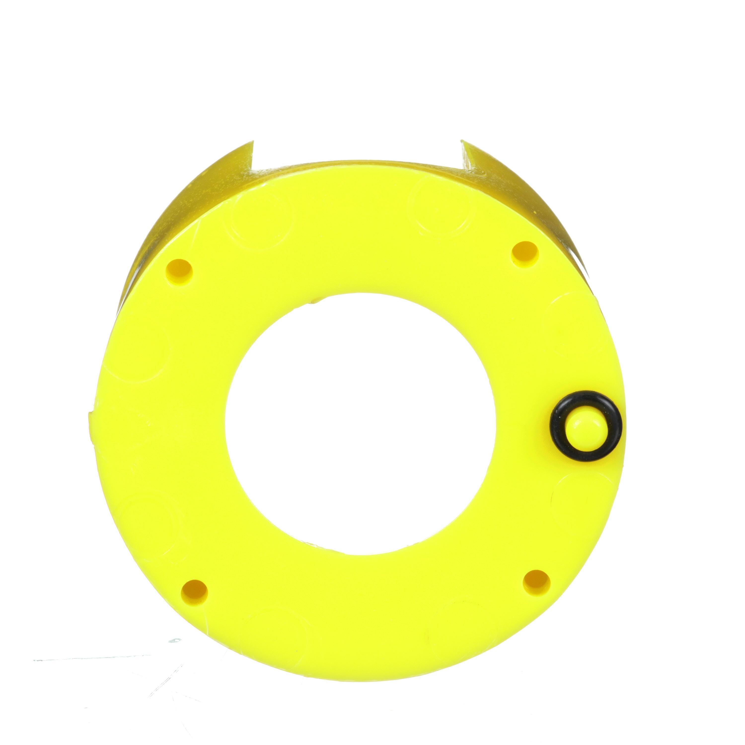 Picture of 9001K56YM - 30mm Push Button, Types K or SK, plastic extended mushroom guard, yellow, for 1.375 or 1.625 inch mushroom operator