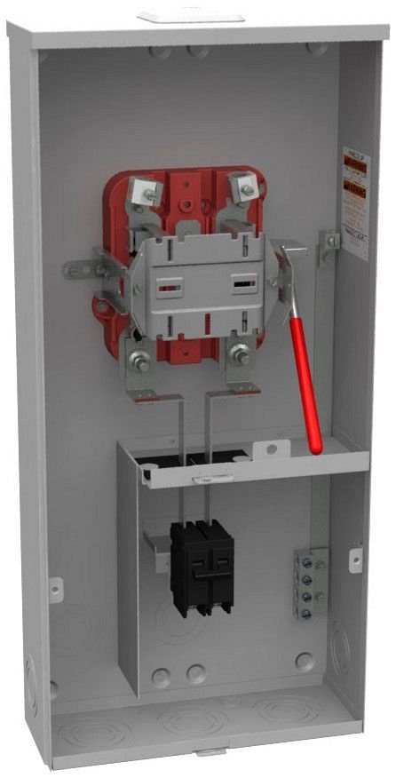 U3741-XL-100-BL - 4 Terminal Ringless Small Closing Plate 1-100 Ampere Main Breaker 9-16 In Barrel Lock With Bracket Provision