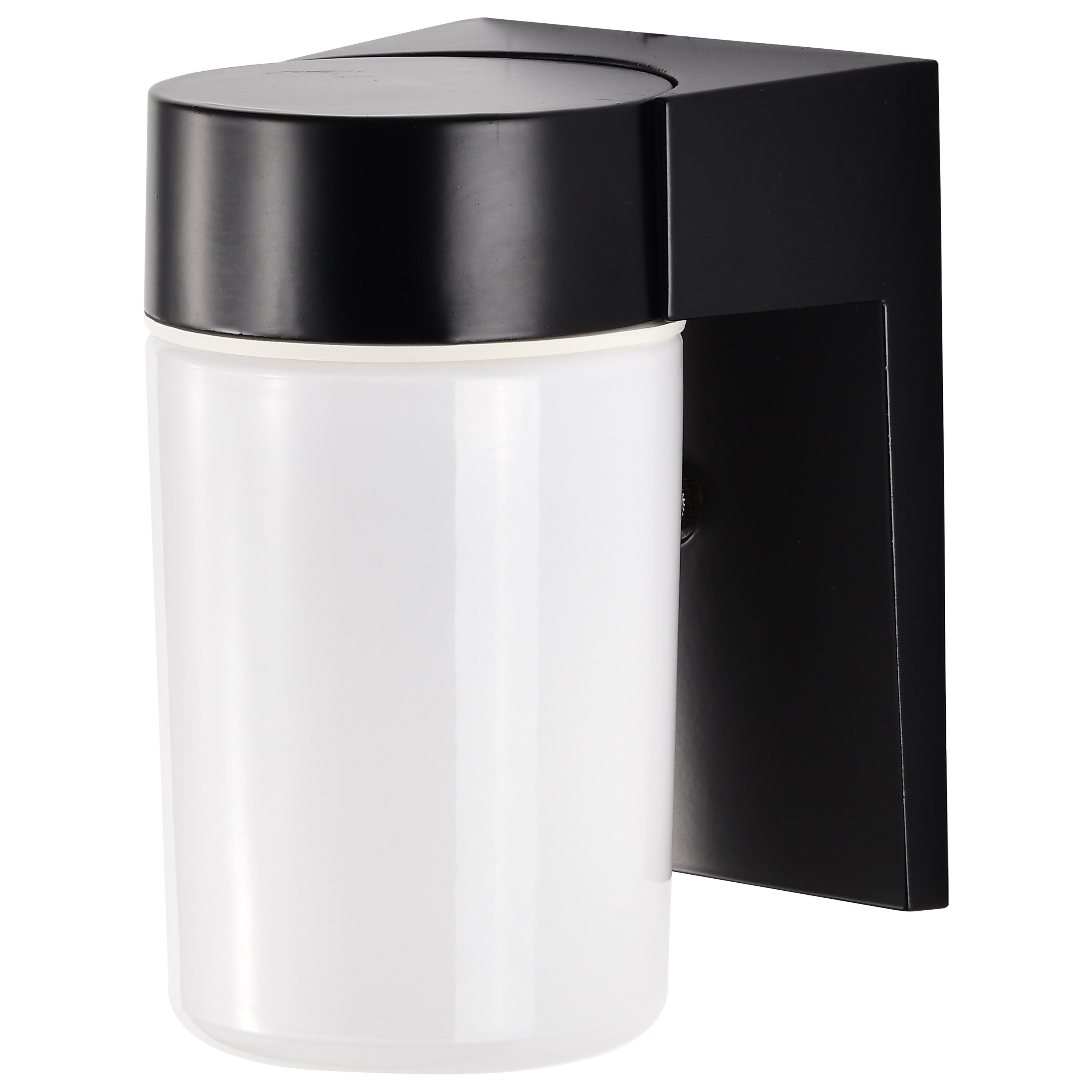 Picture of SF77-137 - 1 Light - 8" Utility Wall with White Glass - Black Finish