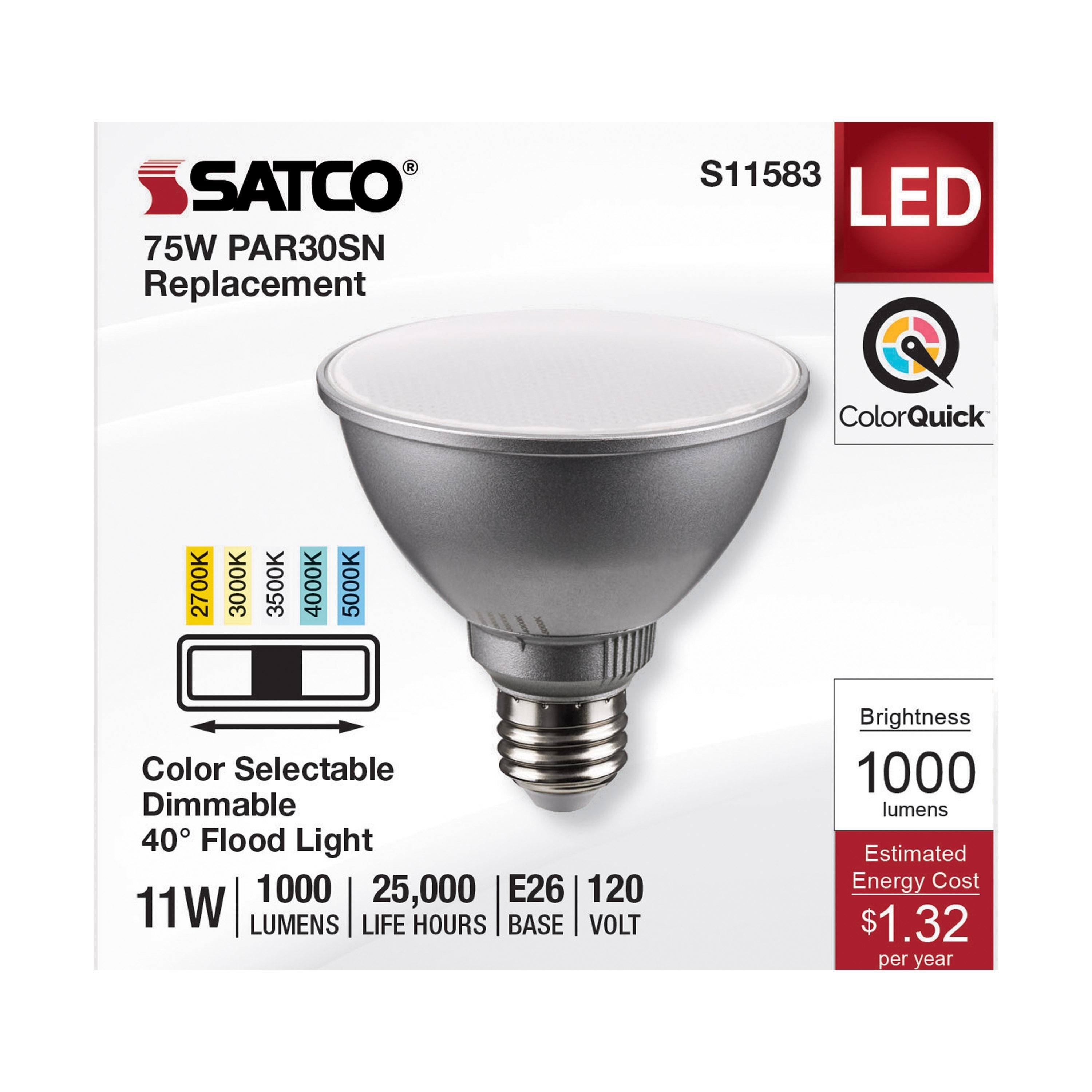 Picture of S11583 - 11 Watt PAR30SN LED - Medium Base - Silver Finish - CCT Selectable - 120 Volt - 40 Degree Beam Angle