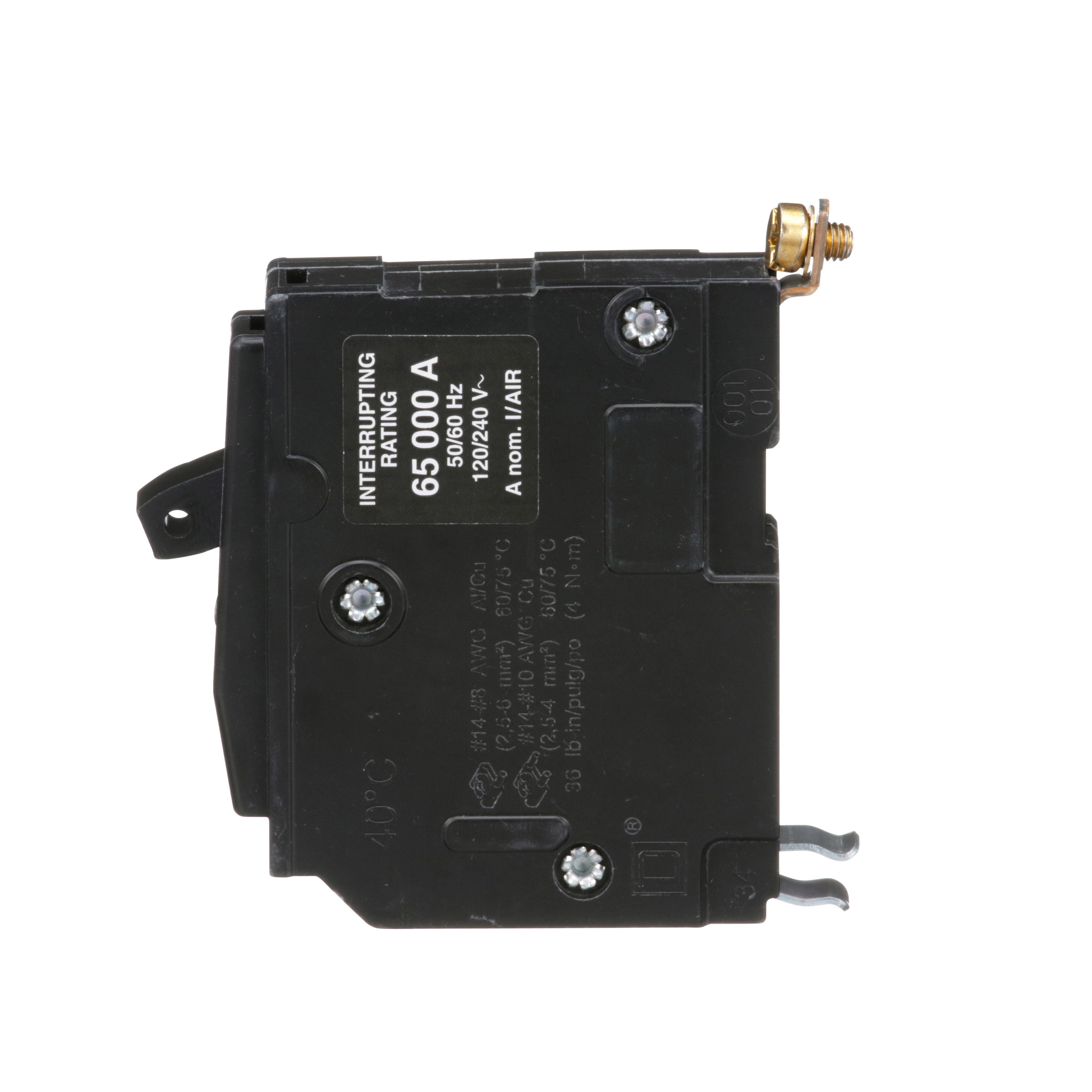 Picture of QHB120 - Mini circuit breaker, QO, 20A, 1 pole, 120/240VAC, 65kA, bolt on