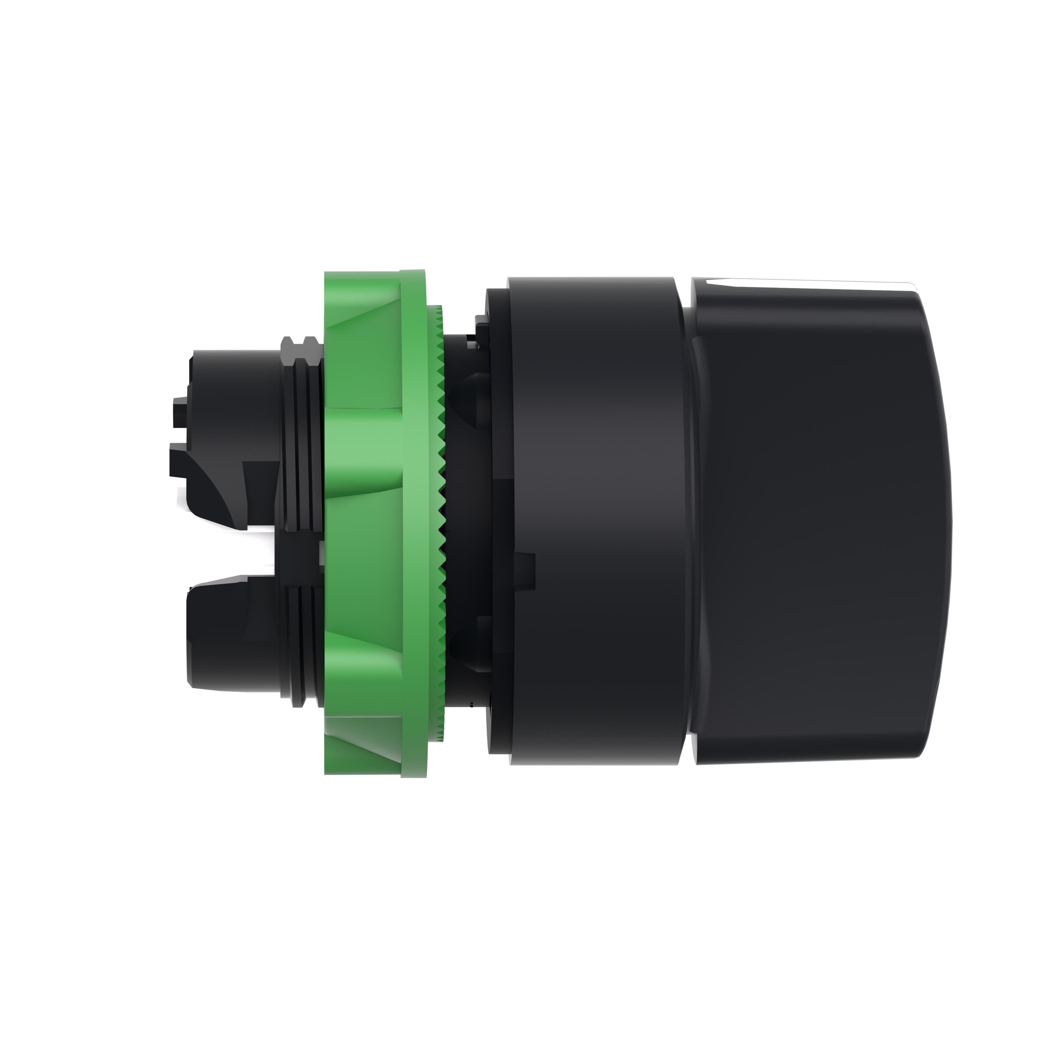 Picture of ZB5AD8 - Head for selector switch, Harmony XB5, plastic, black, 22mm, 3 positions, spring return from right to center