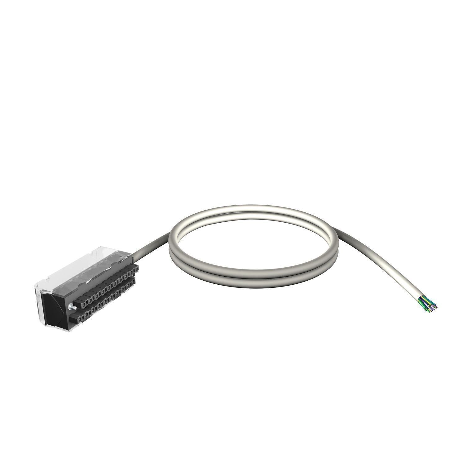 BMXFTW301S - shielded cord set, Modicon X80, 20-way terminal, one end flying leads, 3m