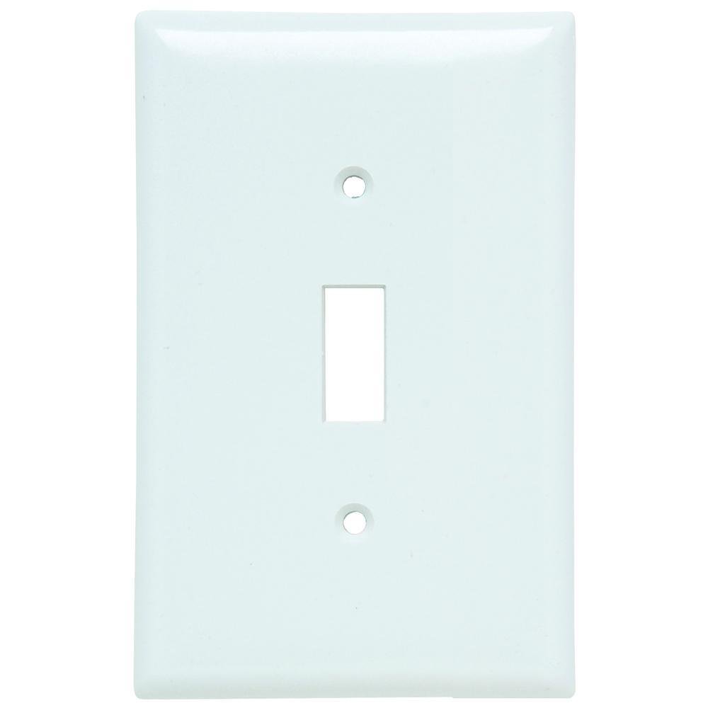 SPJ1-W - Junior Jumbo 1-Gang Thermoset Wall Plate, 1 Toggle Switch Opening, White