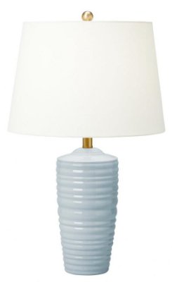 CT1201FRA1 - Generation Lighting Waveland Table Lamp Frosted Anglia Finish With White Linen Fabric Shade (CT1201FRA1)