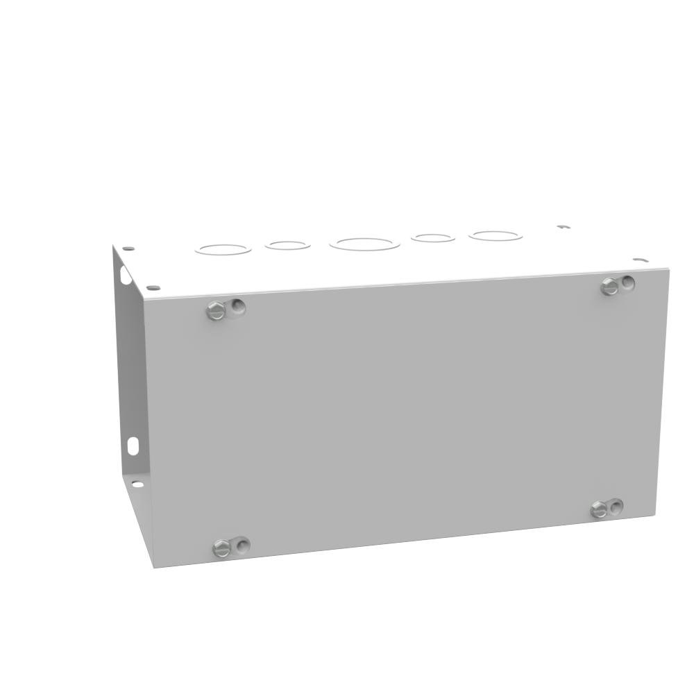 Picture of 6612-GSC1 - 6x12x6 Screw Cover Wireway Type 1 UL Listed Steel Knockouts ANSI 61 Gray