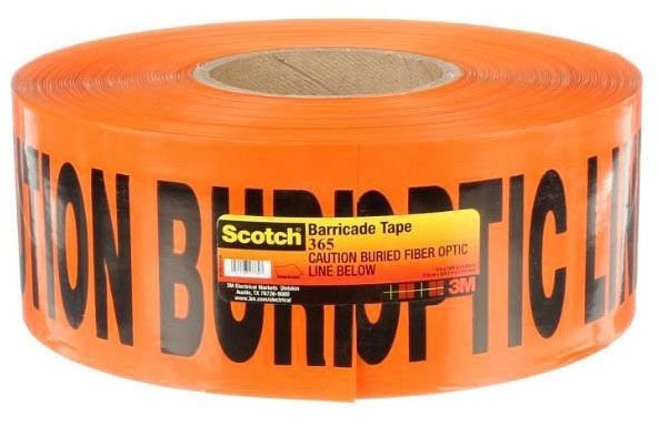 365 - Scotch Buried Barricade Tape 365 – CAUTION BURIED FIBER OPTIC LINE BELOW – 8 Rolls/Case
