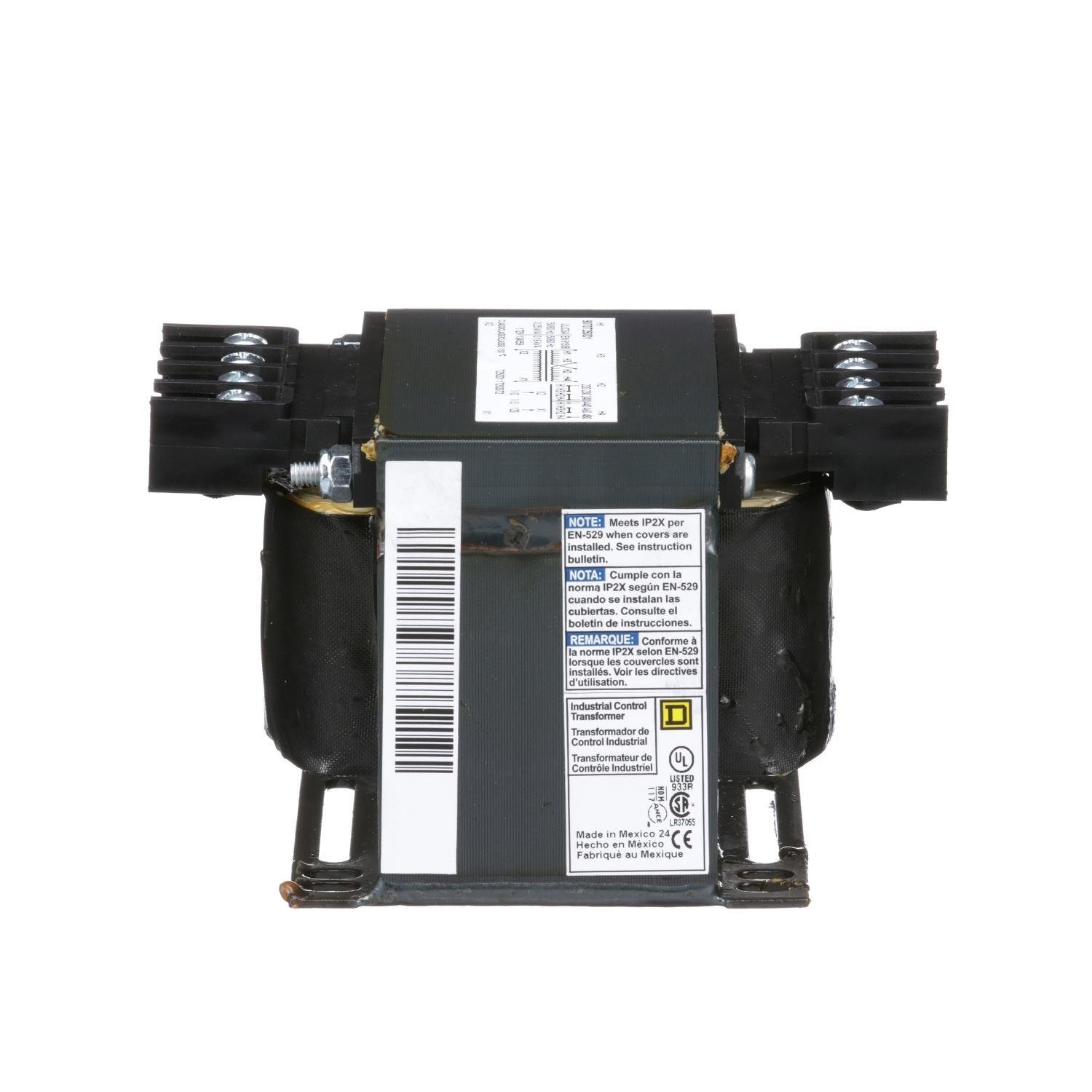 9070T250D1 - Transformer, Type T, industrial control, 250VA, 1 phase, 240x480V primary, 120V secondary, 80C rise