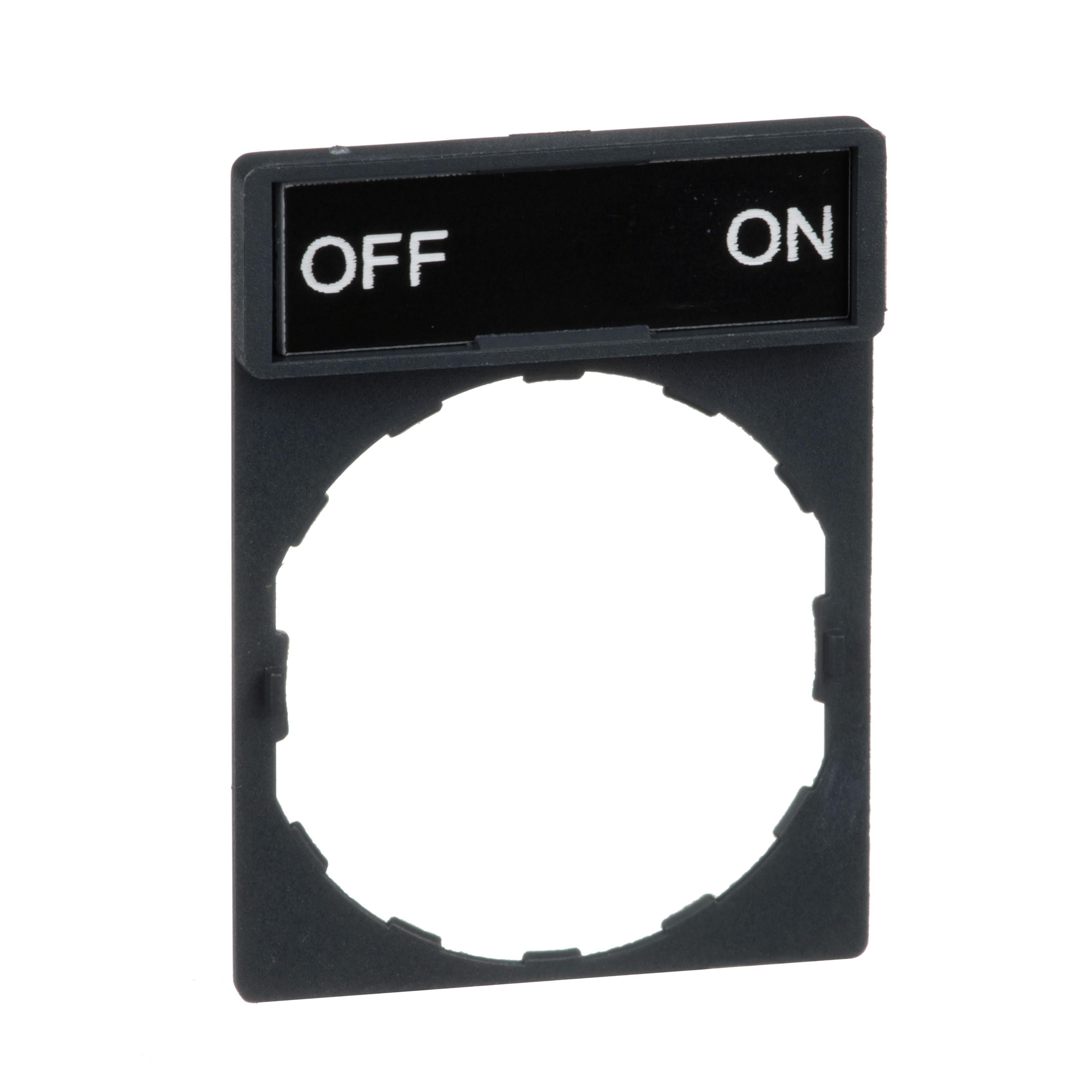 ZBY2367 - Harmony, 22mm Push Button, legend holder 30 x 40 mm, with legend 8 x 27 mm, marked OFF ON