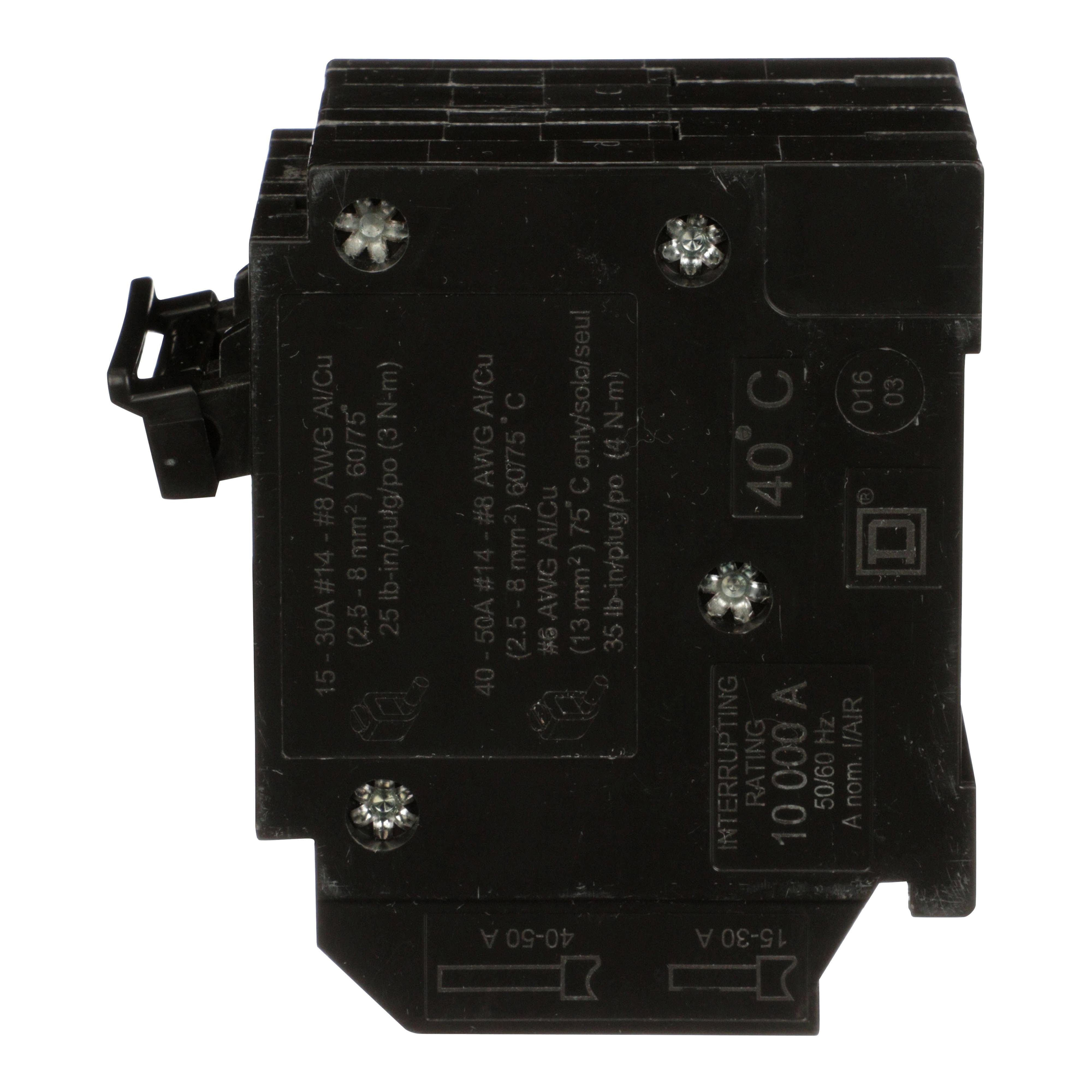 Picture of HOMT220230 - Quad tandem circuit breaker, Homeline, 1 x 2 pole at 20A, 1 x 2 pole at 30A, 120/240 V, 10kA AIR, plug in, UL