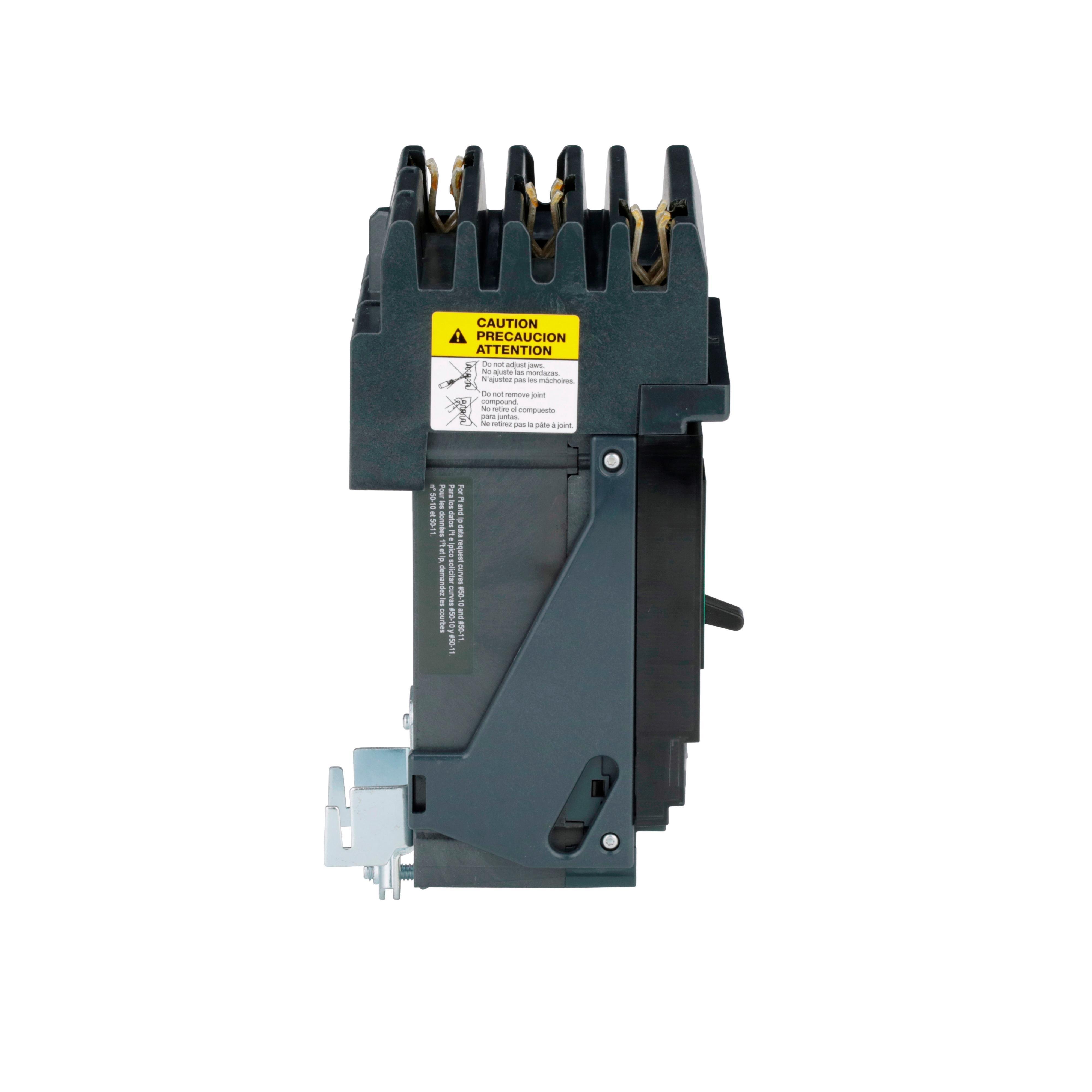 Picture of HJA36100U44X - Circuit breaker, PowerPacT H, 100A, 3 pole, 600VAC, 25kA, I-Line, Micrologic 6.2A, 80%, ABC