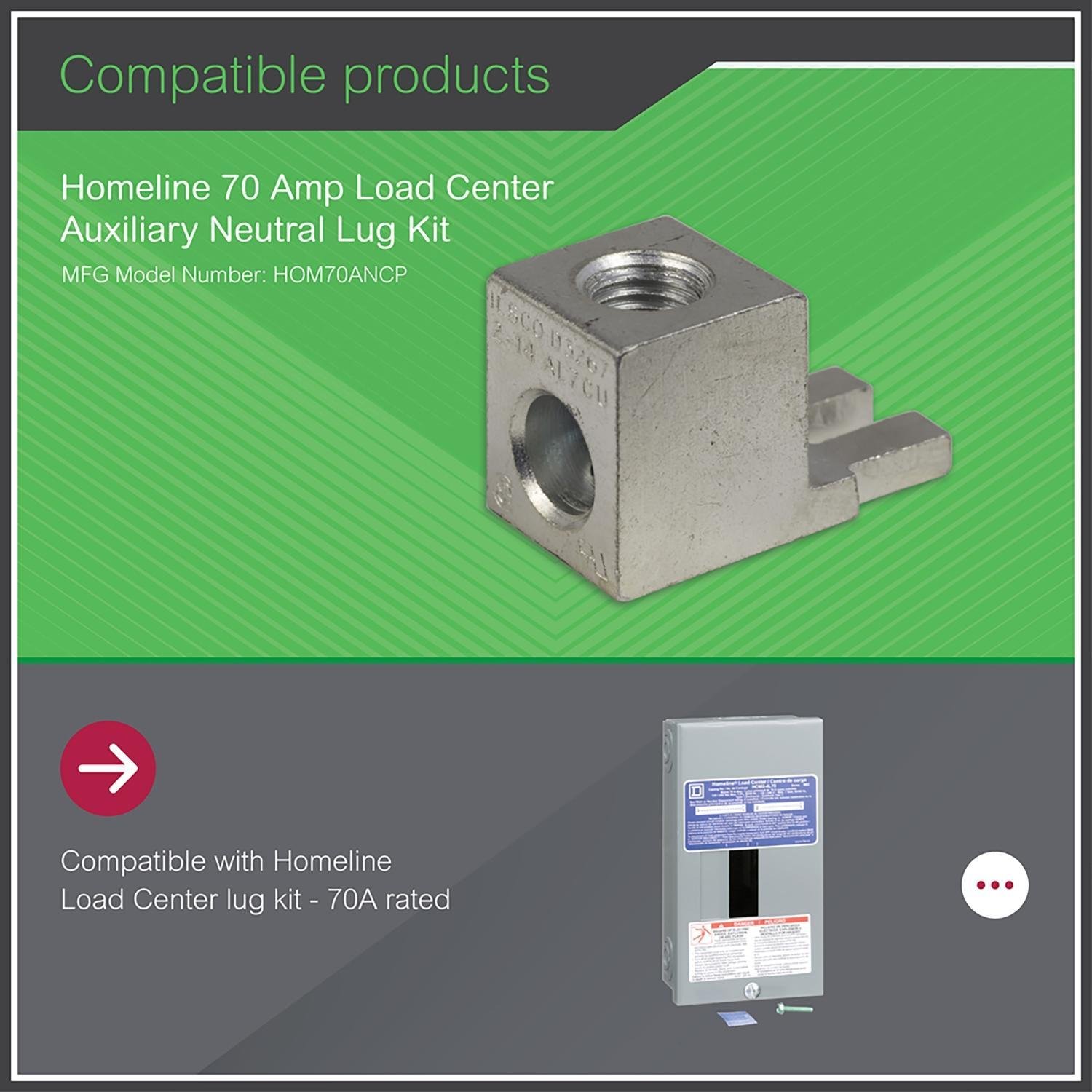 Picture of HOM70AN - Load center accessory, Homeline, lug kit, neutral, 70A