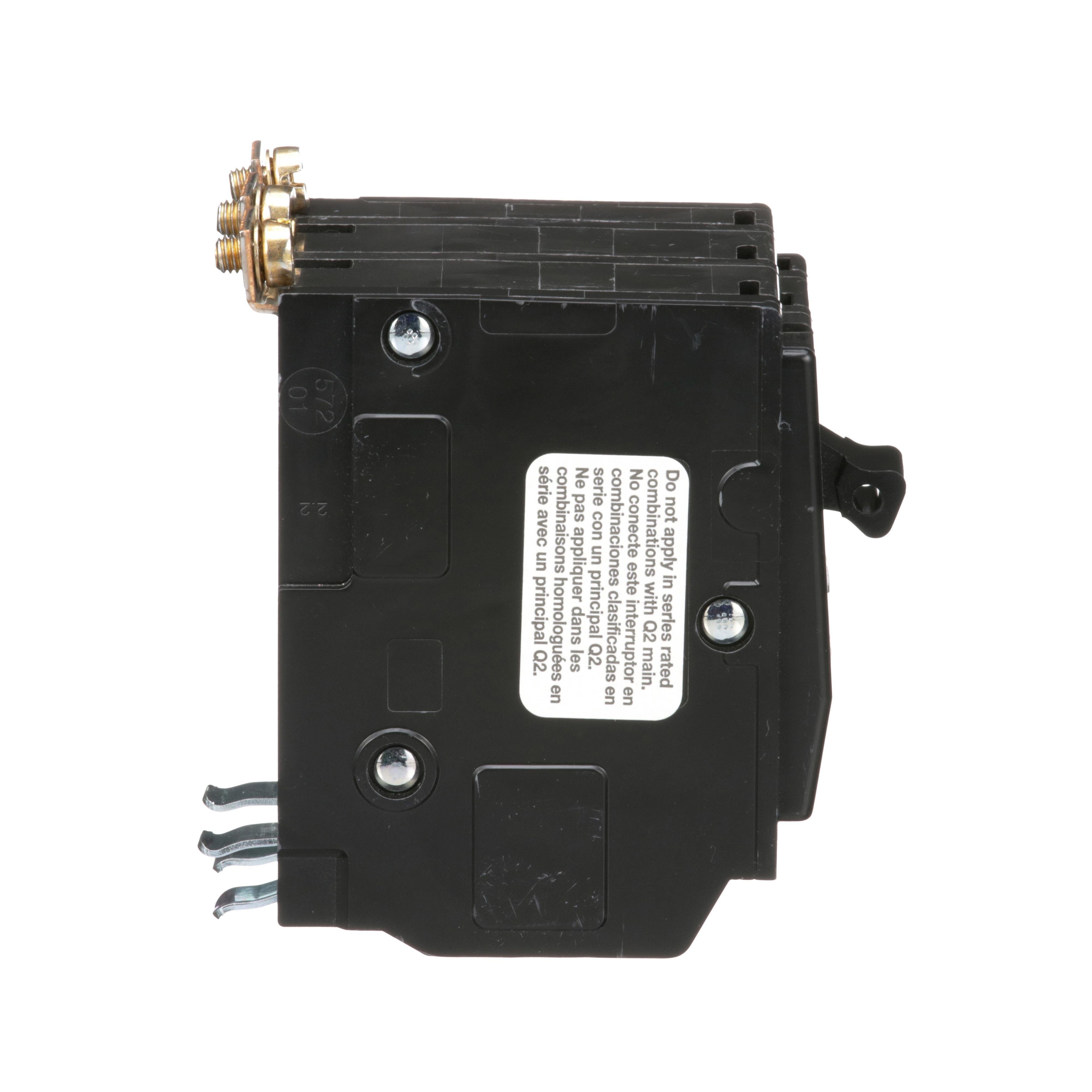 Picture of QOB335 - Mini circuit breaker, QO, 35A, 3 pole, 120/240VAC, 10kA, bolt on