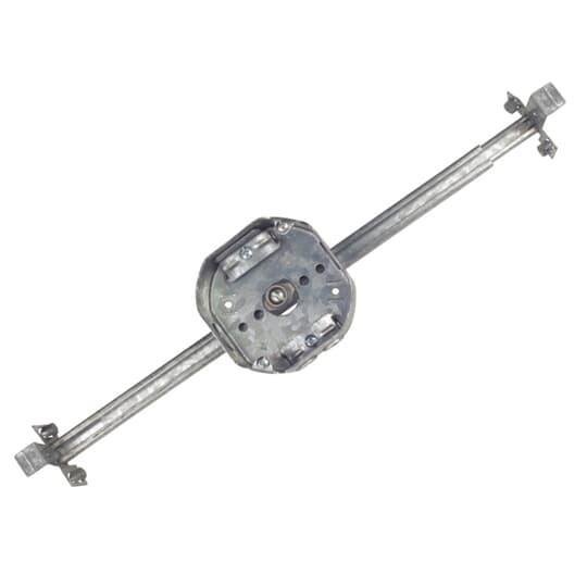 54151 NO - 4" Octagonal Non Metallic Cable Box & Adjustable Bar Hanger 10-1/2 Inch to 18-1/2 Inch with 3/8 Inch Stud