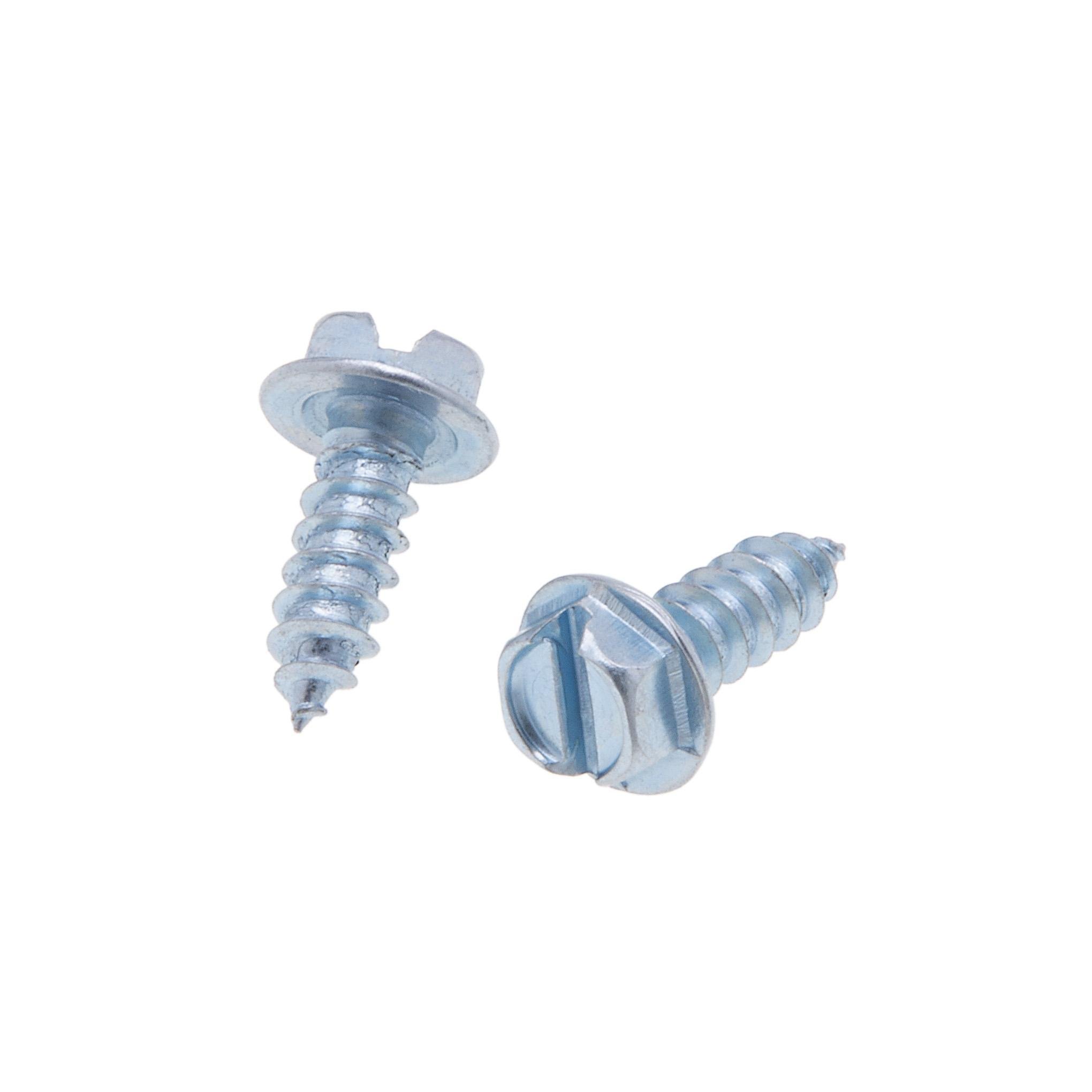 Picture of JDS156 - 10 x 3/4 in. 1/4 Indented Hex Head Slotted Sharp Point Tapping Screws - Steel Zinc - 100qty