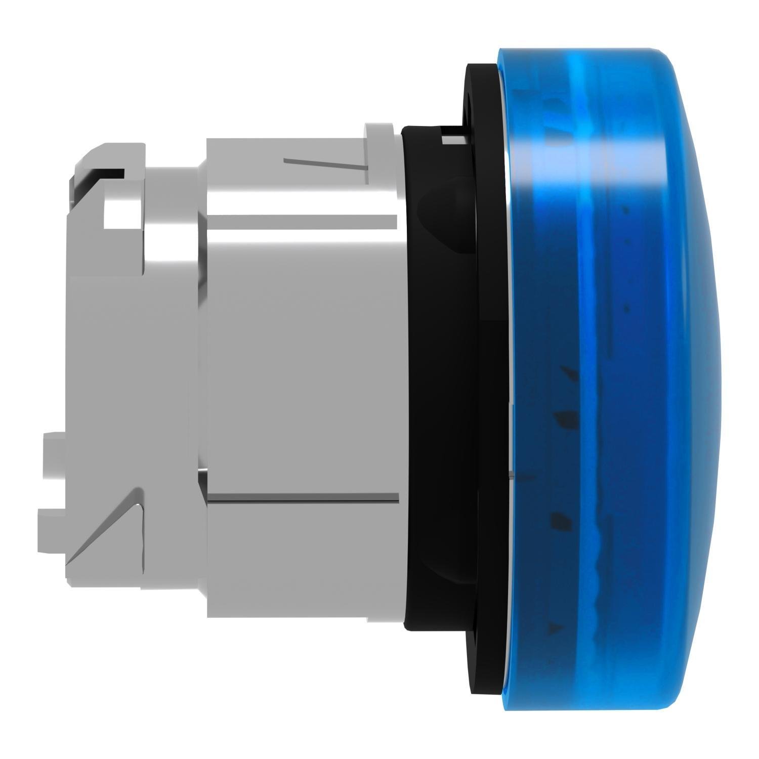 Picture of ZB4BV063 - Head for pilot light, Harmony XB4, metal, blue, 22mm, universal LED, plain lens