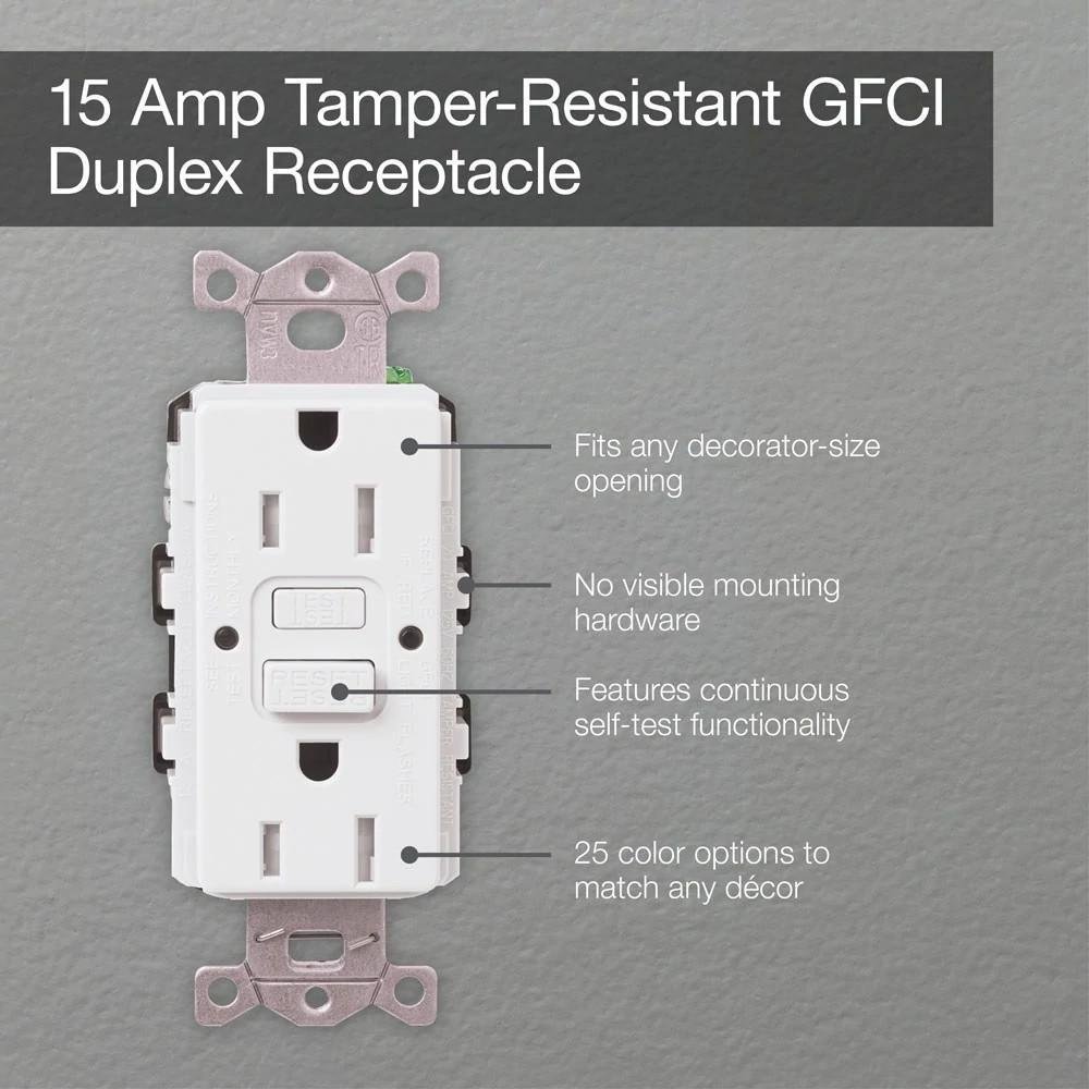 Picture of CAR-15-GFST-WH - CA 15A GFCI SELF TESTING RECEPTACLE WH