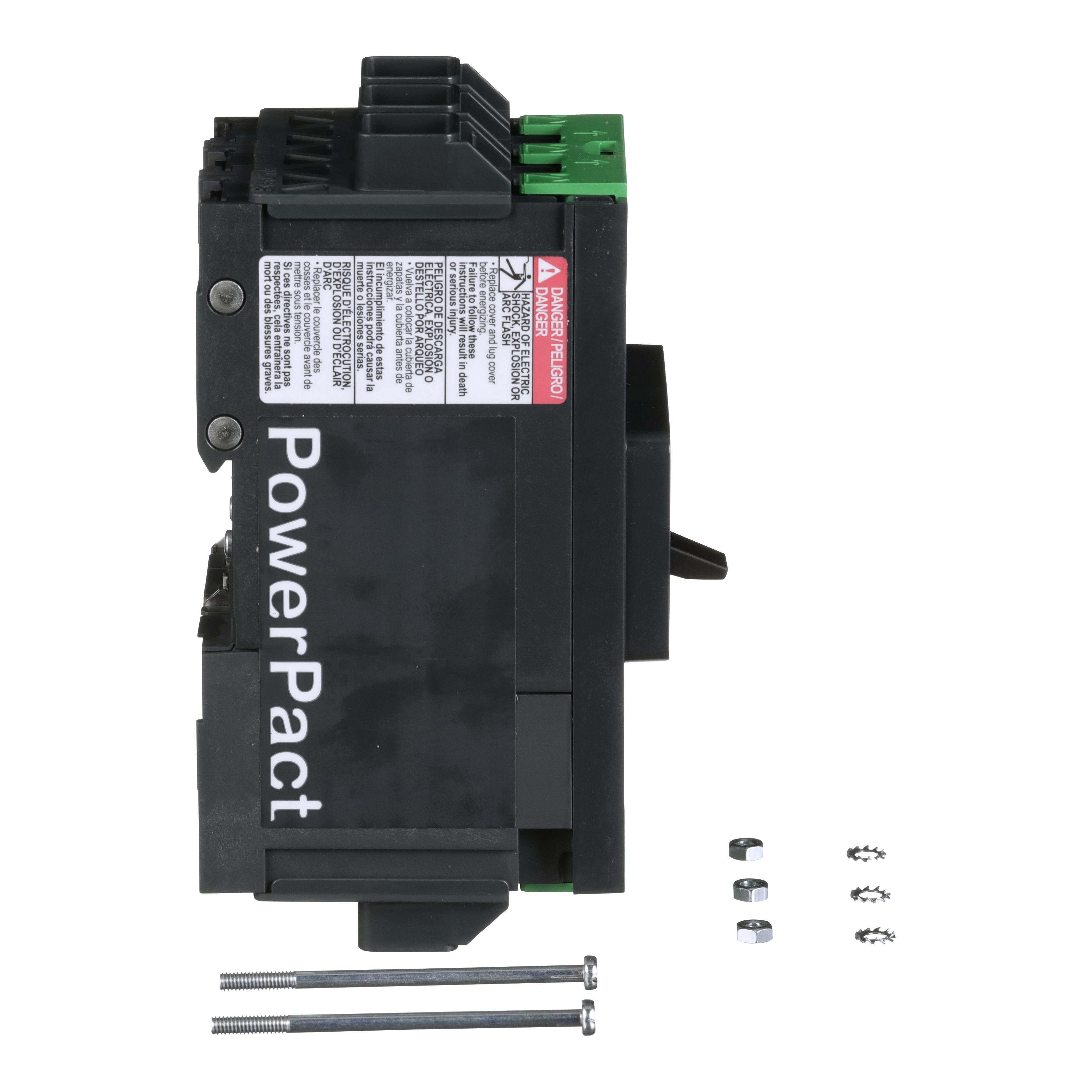 Picture of BDL36050 - Circuit breaker, PowerPacT B, 50A, 3 pole, 600Y/347VAC, 14kA, lugs, thermal magnetic, 80%