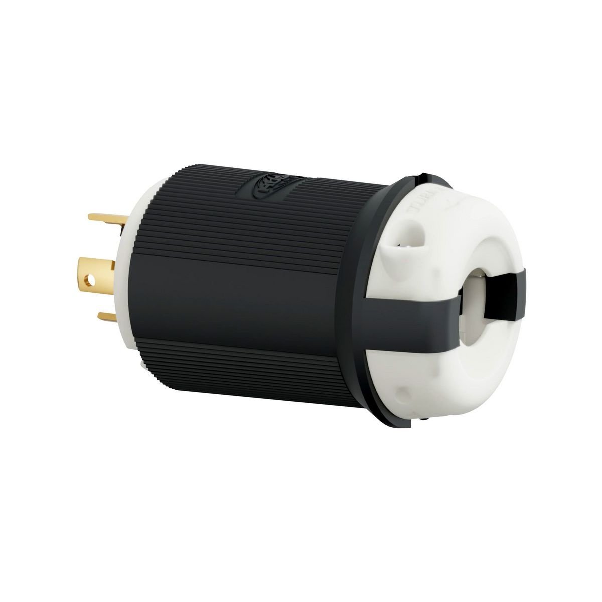 Picture of HBL2731ST - Locking Devices, EdgeConnect™ Twist-Lock®, Industrial, Male Insulgrip® Plug, 30A 3-Phase 480V AC, 3-Pole 4-Wire Grounding, L16-30P, Spring Terminal, Black and White Nylon.