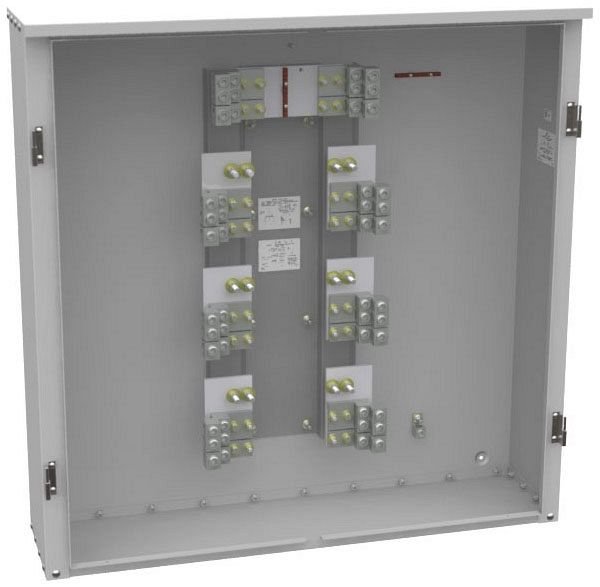 U1856-O-NE - 12in-48in-48in Painted Steel Double Front Lift Off Hinged Cover 3 Point Latch Current Transformer Rack Installed With Lugs-5 Per Landing