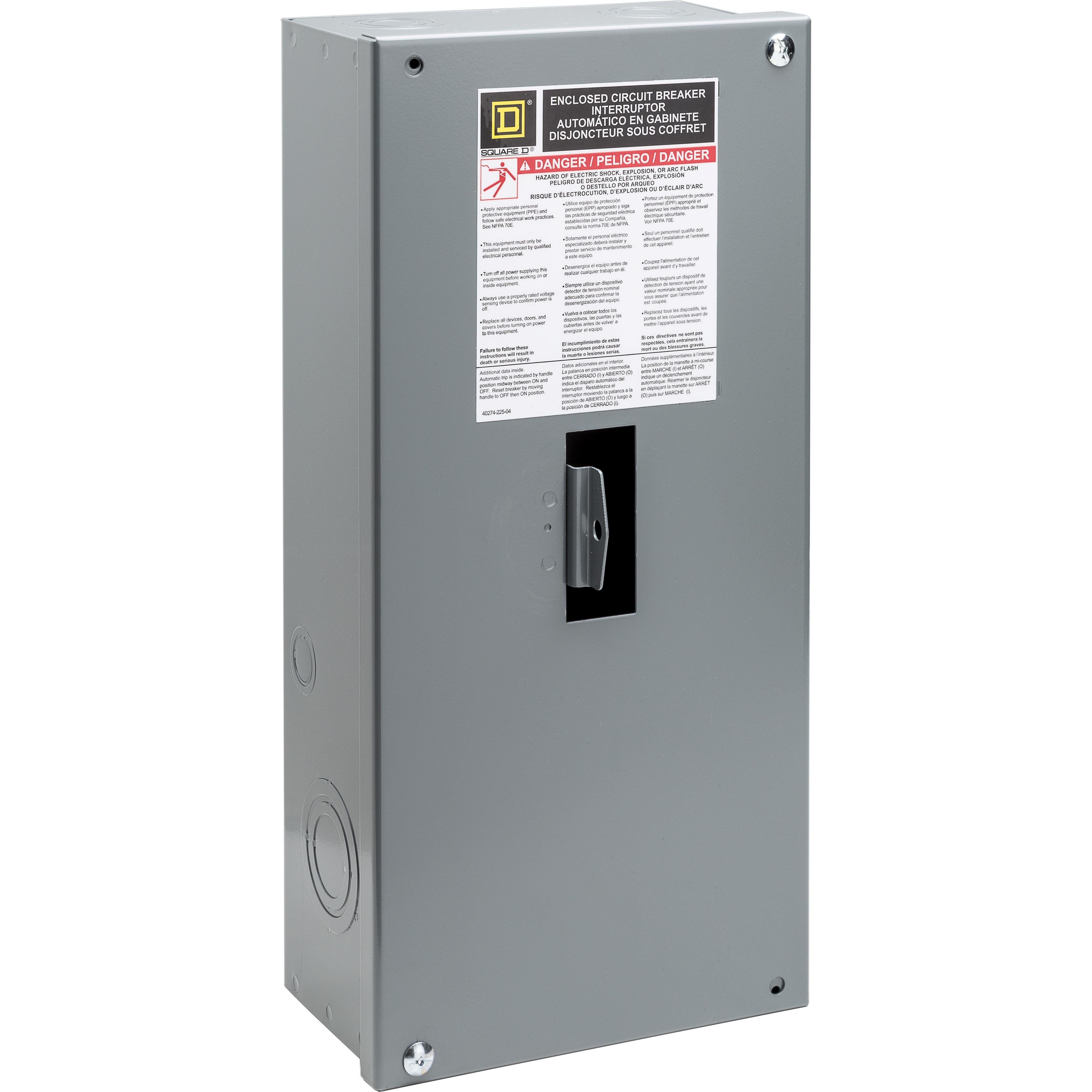 Picture of HD100S - Circuit breaker enclosure, PowerPacT H, 15A to 100A, 3 pole, surface mount, NEMA 1, HDS breaker