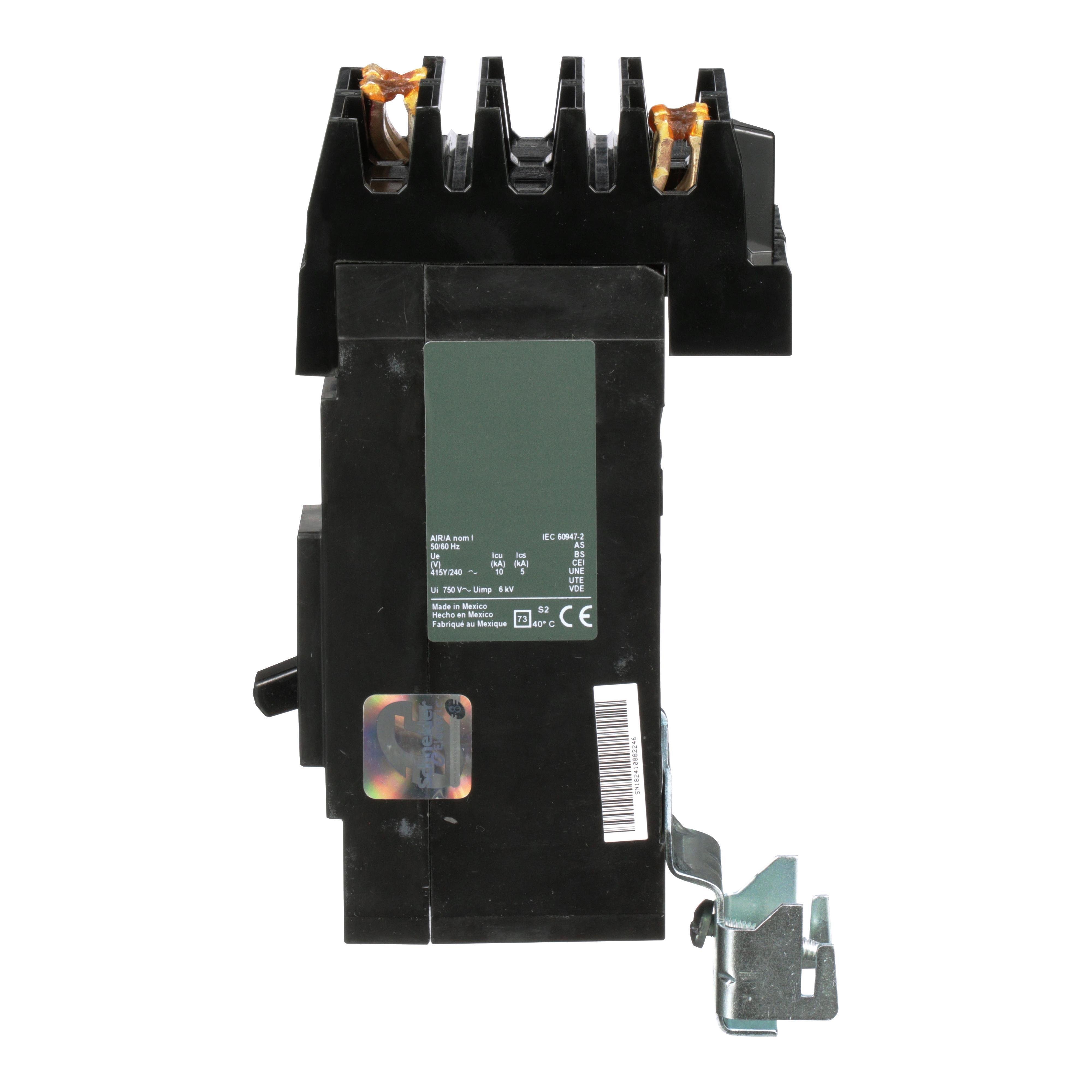 Picture of QBA221002 - Circuit breaker, PowerPacT Q, 100A, 2 pole, 240VAC, 10kA, I-Line, thermal magnetic, 80%, AC