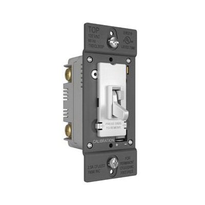 TradeMaster® LED/CFL/Incandescent Single Pole/3-Way Toggle Slide Dimmer, Preset, White
