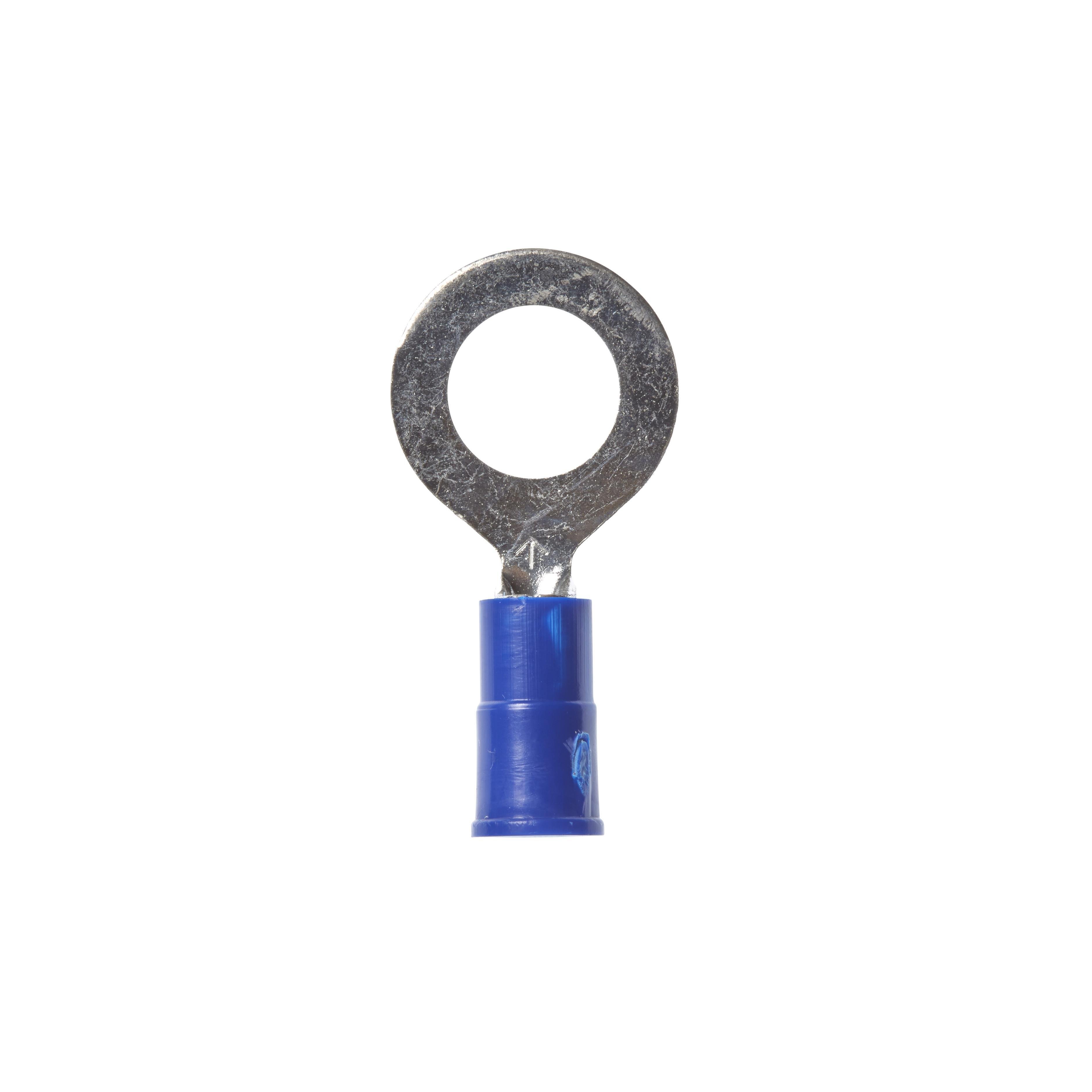 RV14-6Q - 3M™ Highland™ Vinyl Insulated Ring Terminal RV14-6Q, AWG 16-14,standard-style ring tongue fits around the stud, 25/bag