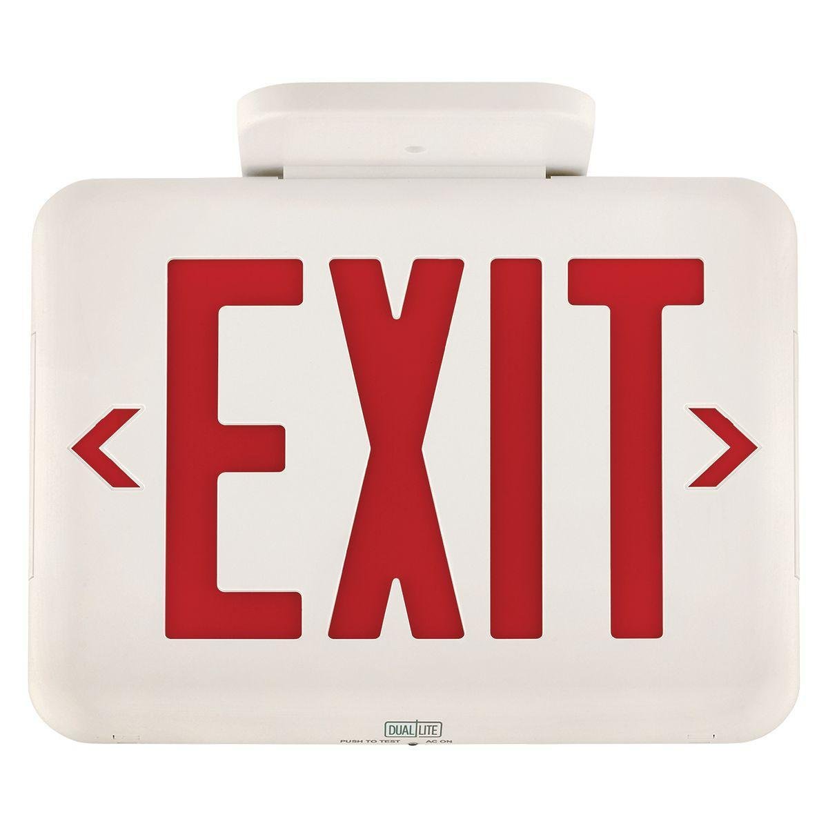 EVEURWE - EVE Series LED exit sign, Face style: Universal Face, Letter Color: Red, Housing Finish: White, Operation: Emergency, Battery Type: Nickel Metal Hydride (NiMH), Battery Runtime: 90 min, Voltage Rating: 120/277 VAC.
