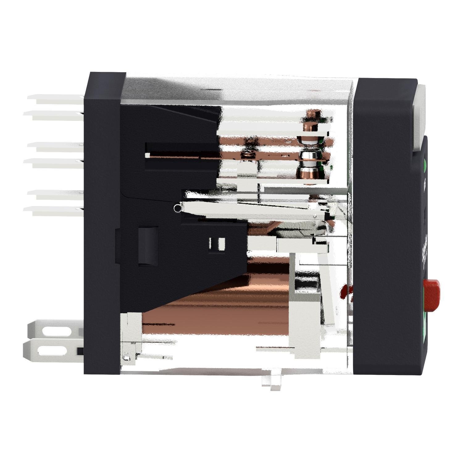 Picture of RXG22F7 - interface plug in relay, Harmony Electromechanical Relays, 5A, 2CO, with LED, lockable test but to n, 120V AC