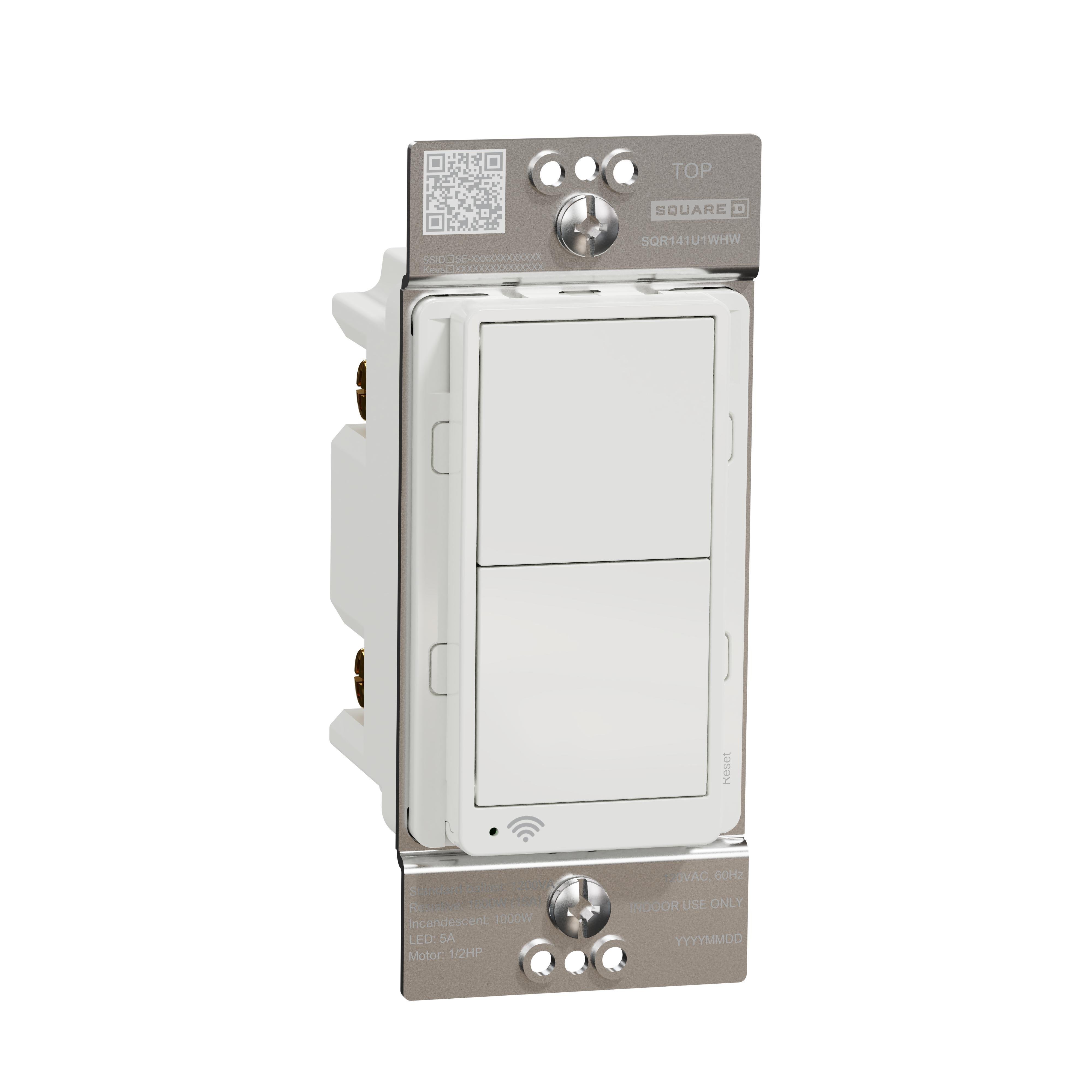 Picture of SQR141U1WHW - Switch, X Series, single pole, 3 way, WiFi connected, white, matte finish