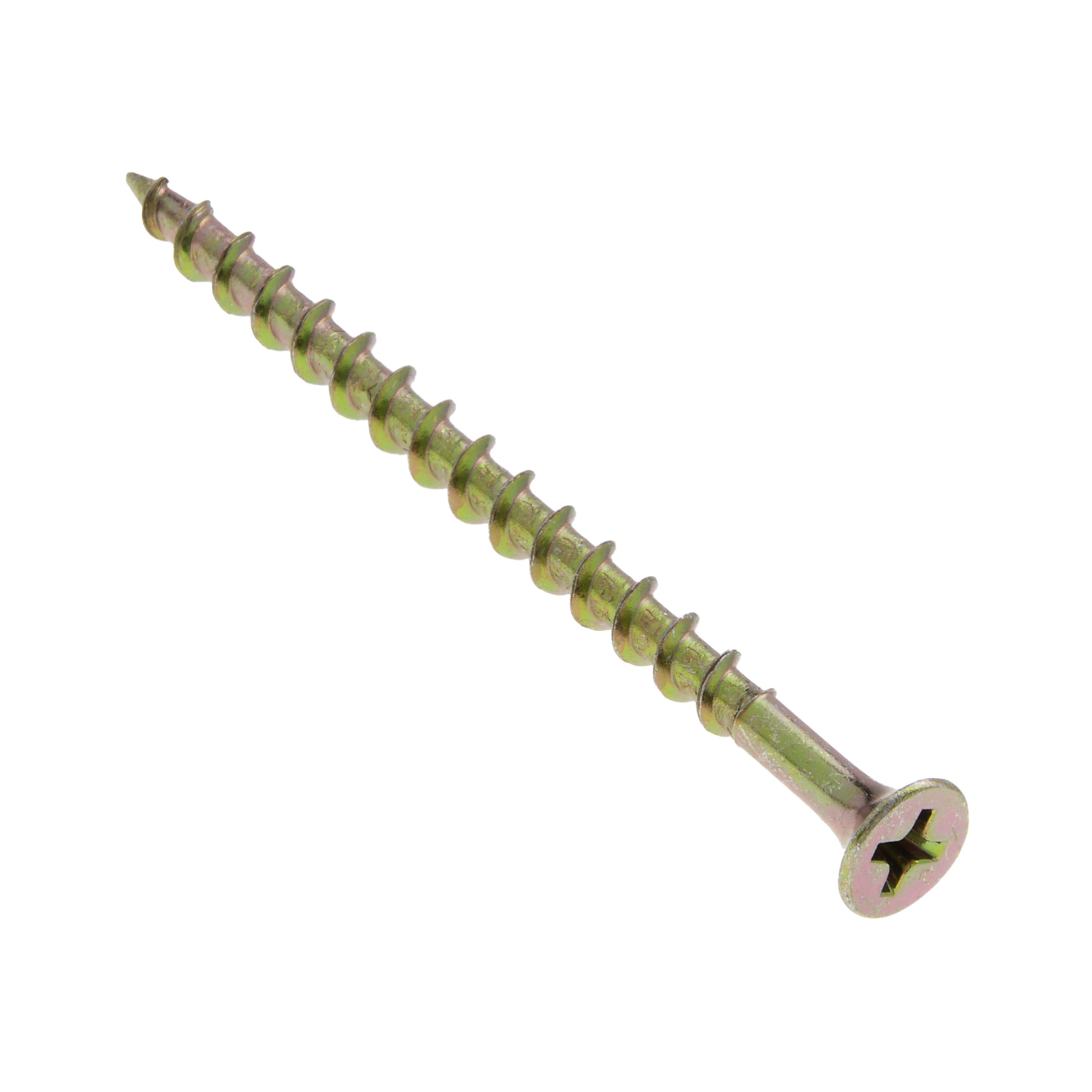 JGDS2 - 6 x 15/8 in. Flat Head Phillips Deck Screws - Steel Yellow Zinc - Coarse Threads - 100qty