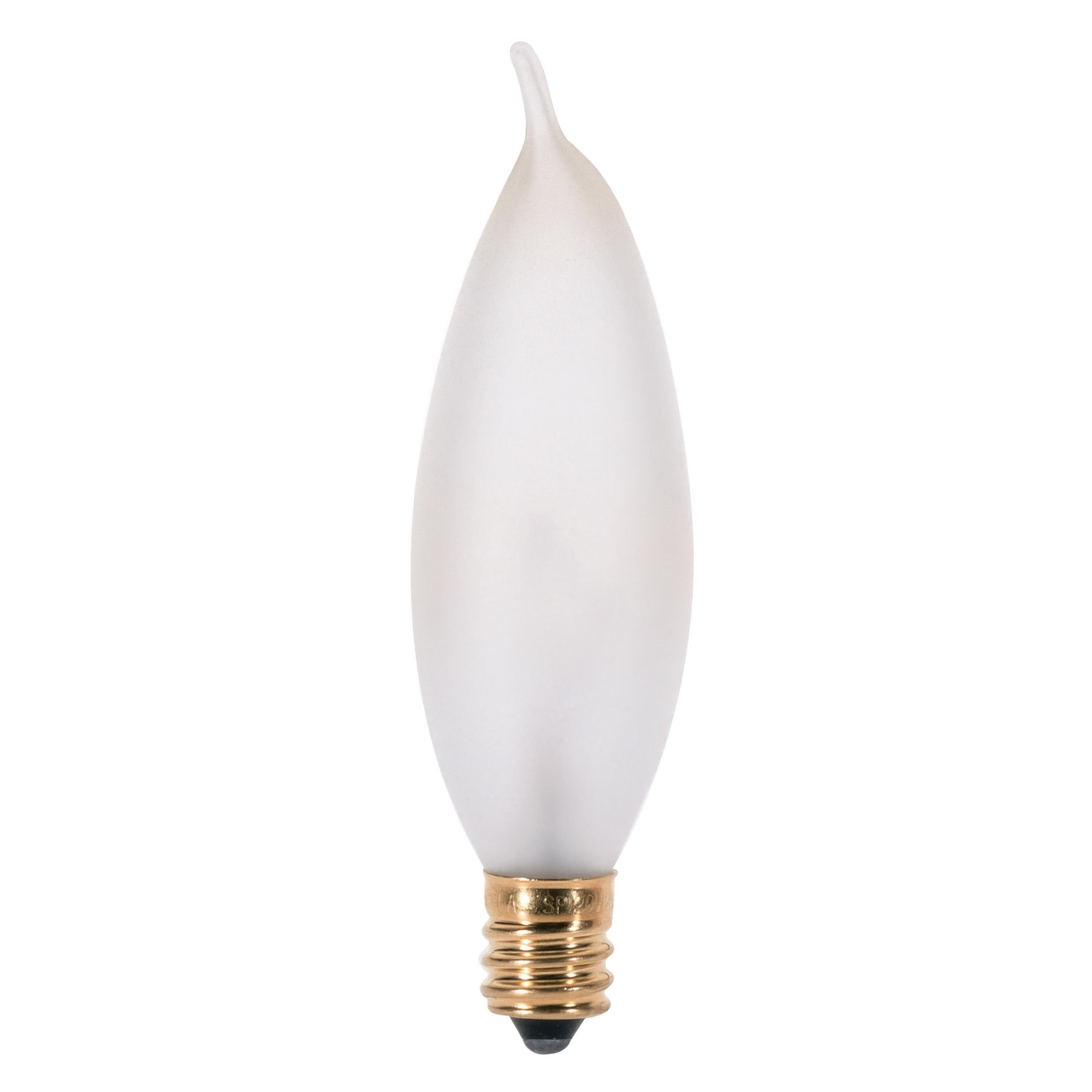 A3677 - 15 Watt CA8 Incandescent - Frost - 2500 Average rated hours - 90 Lumens - Candelabra base - 130 Volt