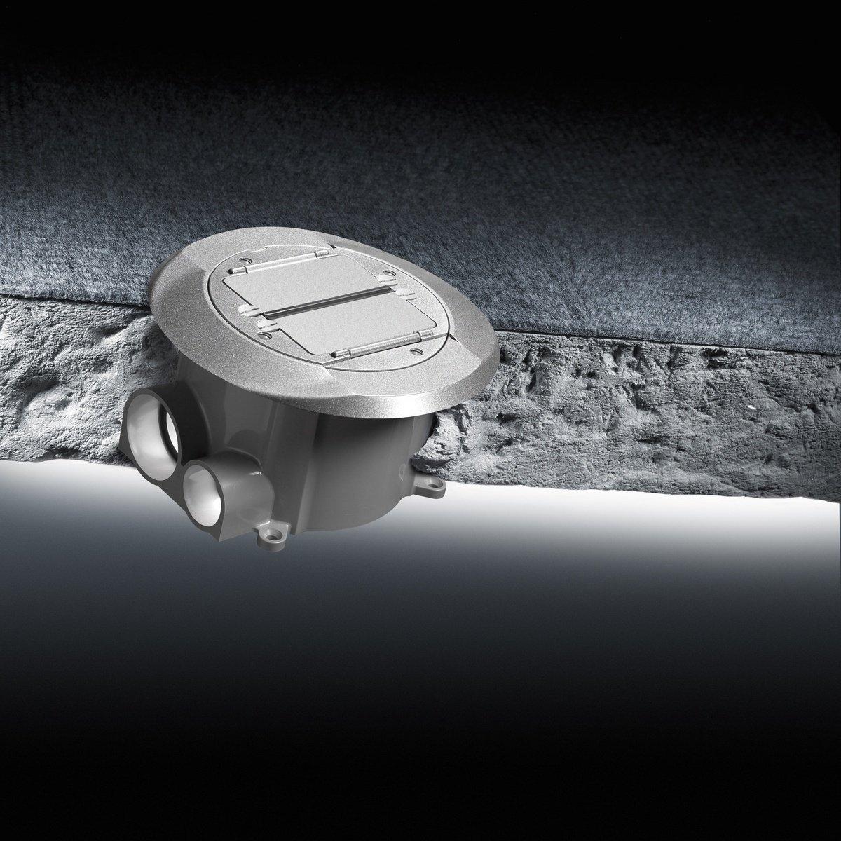 Picture of S1PFB - Round Flush Floorboxes, PVC, 3.00" Minimum Dept of Pour