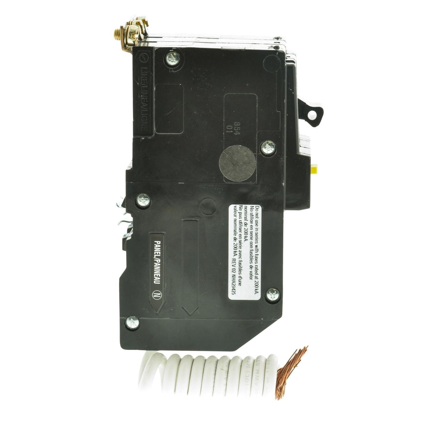 Picture of QOB350GFI - [TAA] Mini circuit breaker, QO, 50A, 3 pole, 208Y/120VAC, 10kA, bolt on, 6mA grd fault A, pigtail