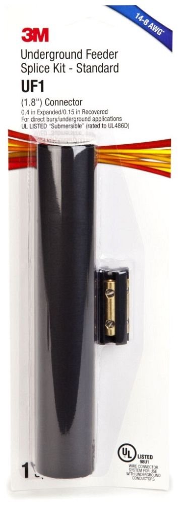 UF1-Splice Kit-6 Kits - 3M Splice Kit UF1 Standard, 1.8 in (45,7 mm) connector, 8.0 in (203,2 mm) heat shrink tube, 6 kits per case