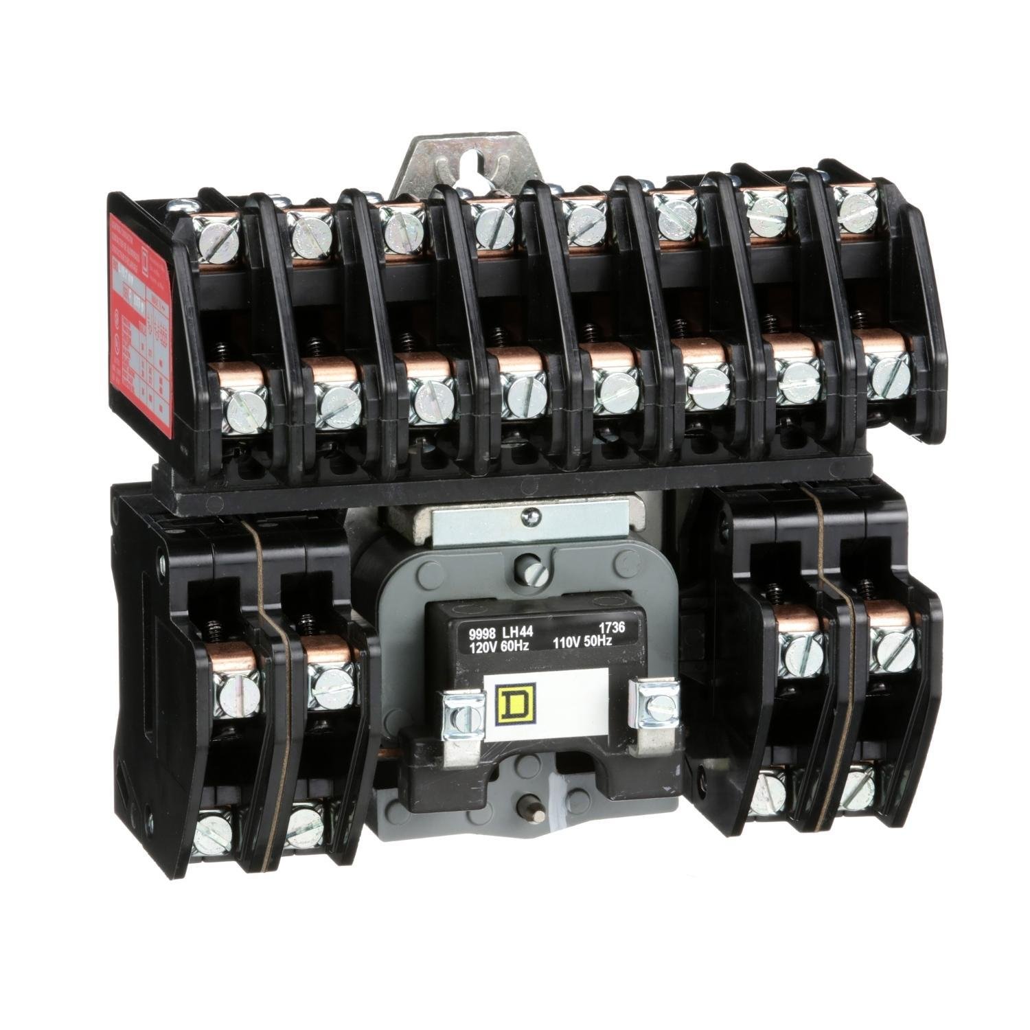 8903LO1200V02 - Contactor, Type L, multipole lighting, electrically held, 30A, 12 pole, 600V, 110/120VAC 50/60Hz coil, open style [TAA]