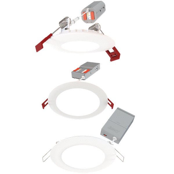 WF4 SWW5 90CRI MW M6 - 4" Round LED Wafer Downlight, 27K/30K/350K/40K/50K, Triac Dimming, 120V