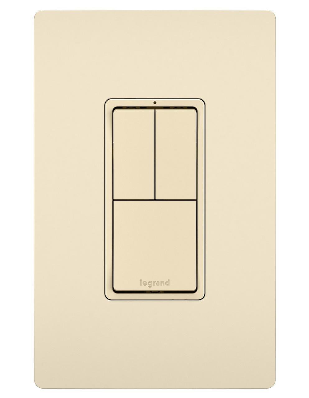 Picture of RCD113LA - radiant® Two Single-Pole Switches and Single Pole/3-Way Switch, Light Almond
